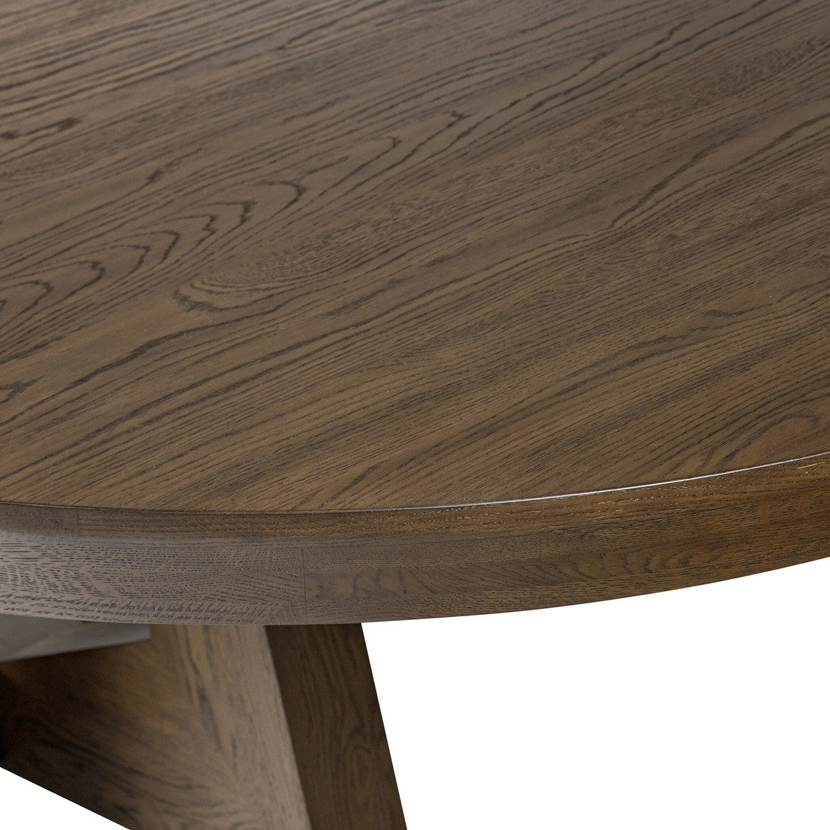 Zelda Round Extension Dining Table - Fawn Oak Veneer - Brown