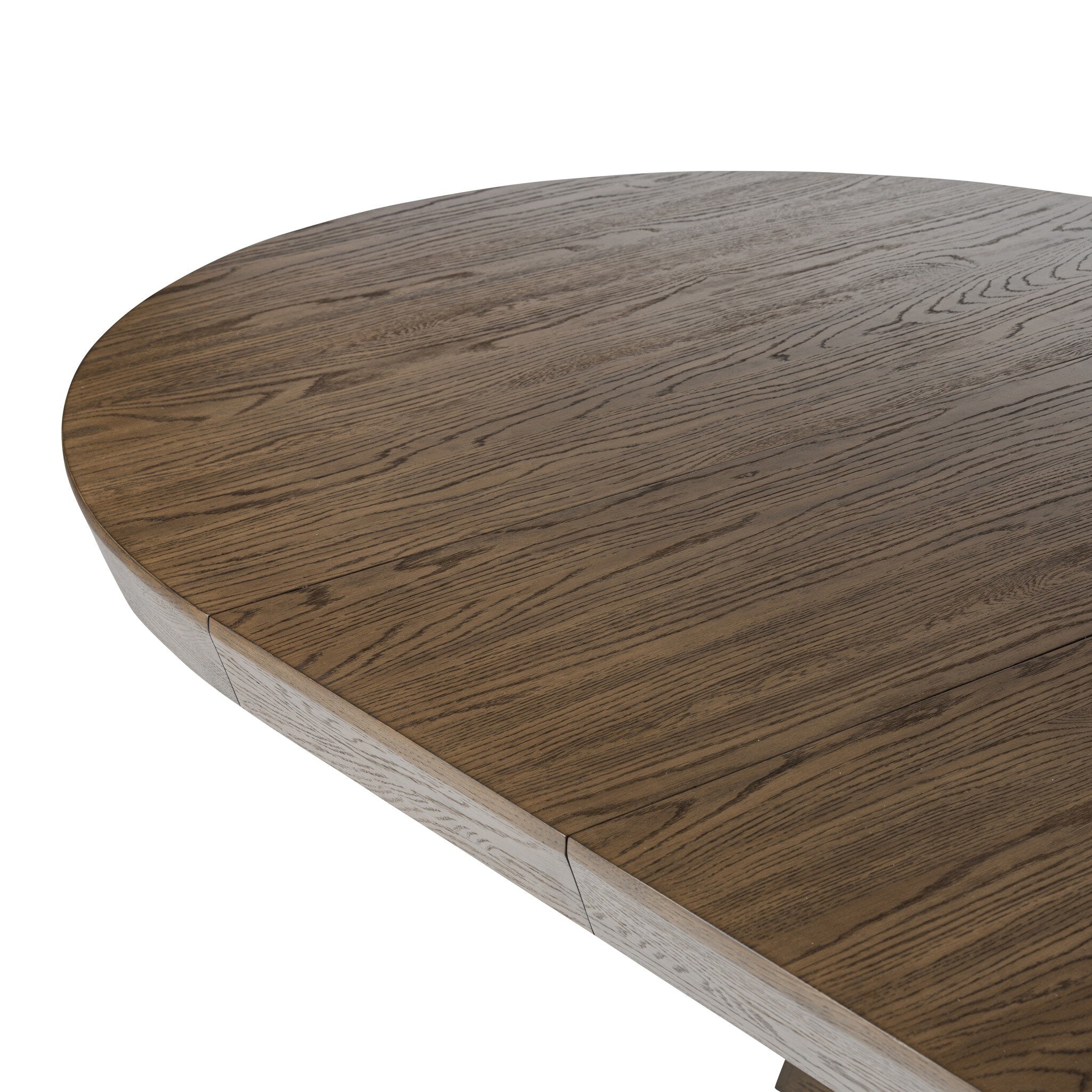 Zelda Round Extension Dining Table - Fawn Oak Veneer - Brown