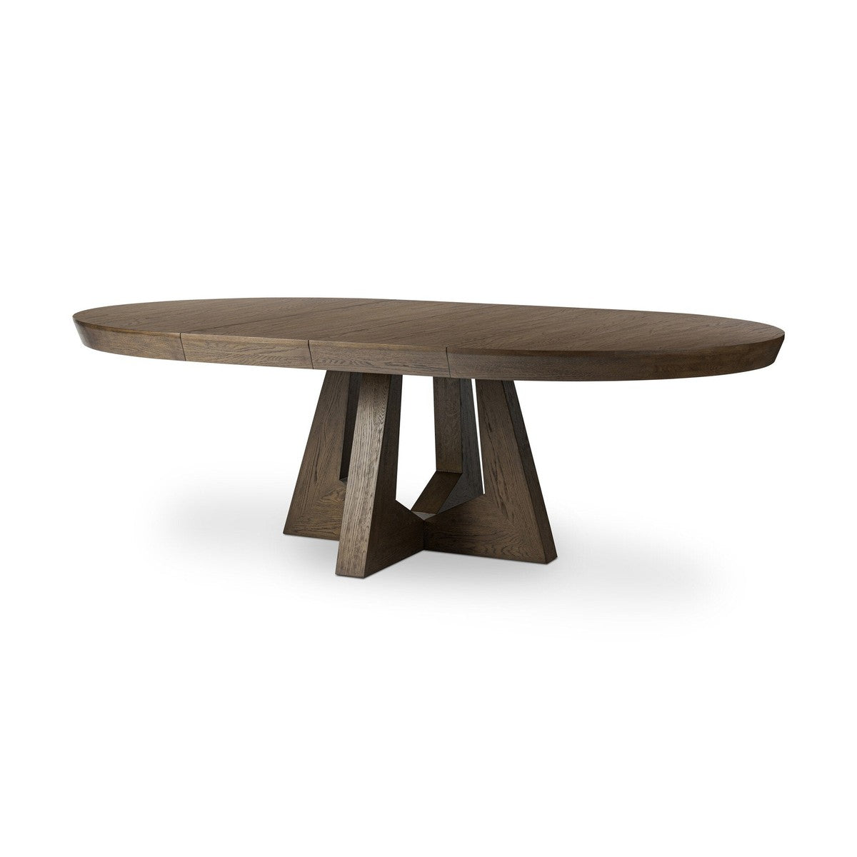 Zelda Round Extension Dining Table - Fawn Oak Veneer - Brown