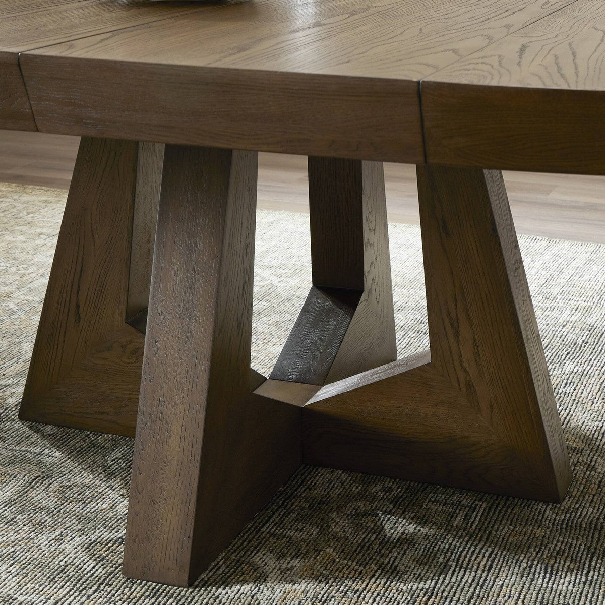 Zelda Round Extension Dining Table - Fawn Oak Veneer - Brown