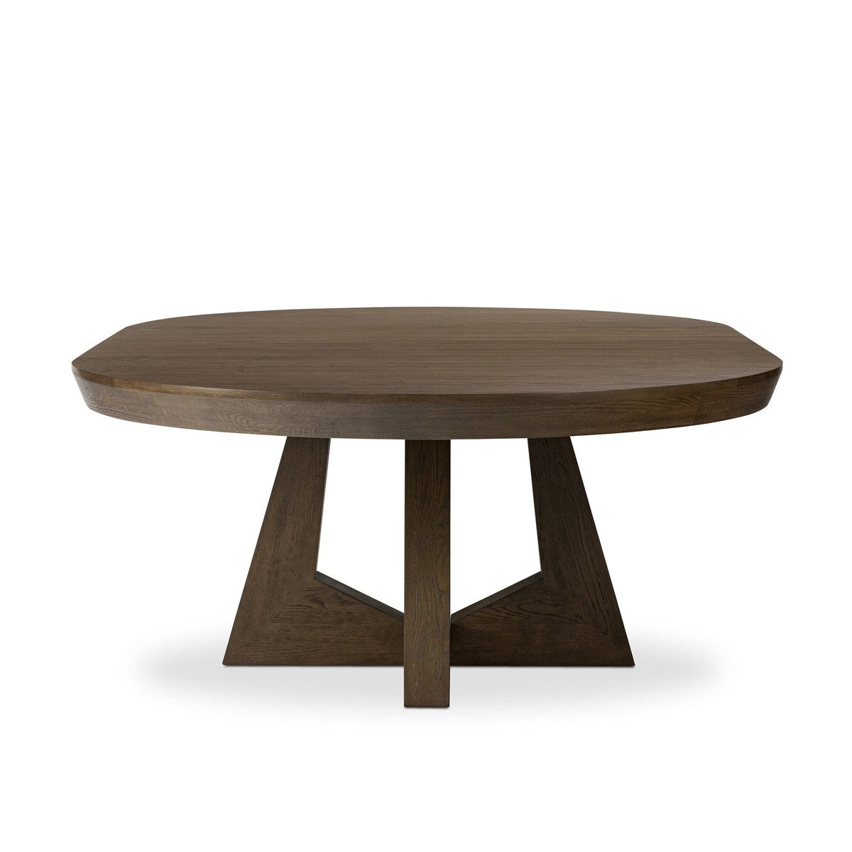 Zelda Round Extension Dining Table - Fawn Oak Veneer - Brown