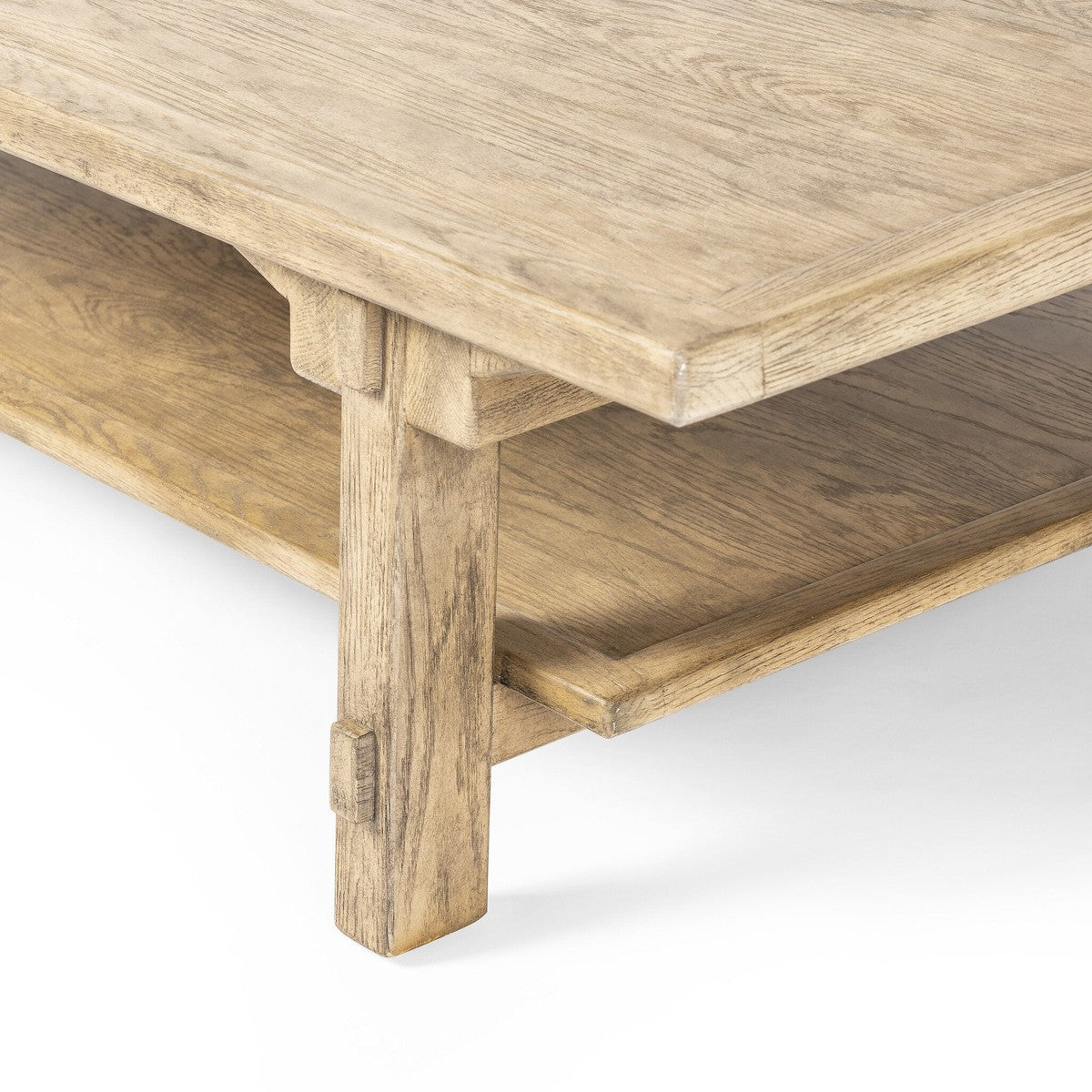 Trinity Coffee Table - Distressed Light Oak - Light Brown