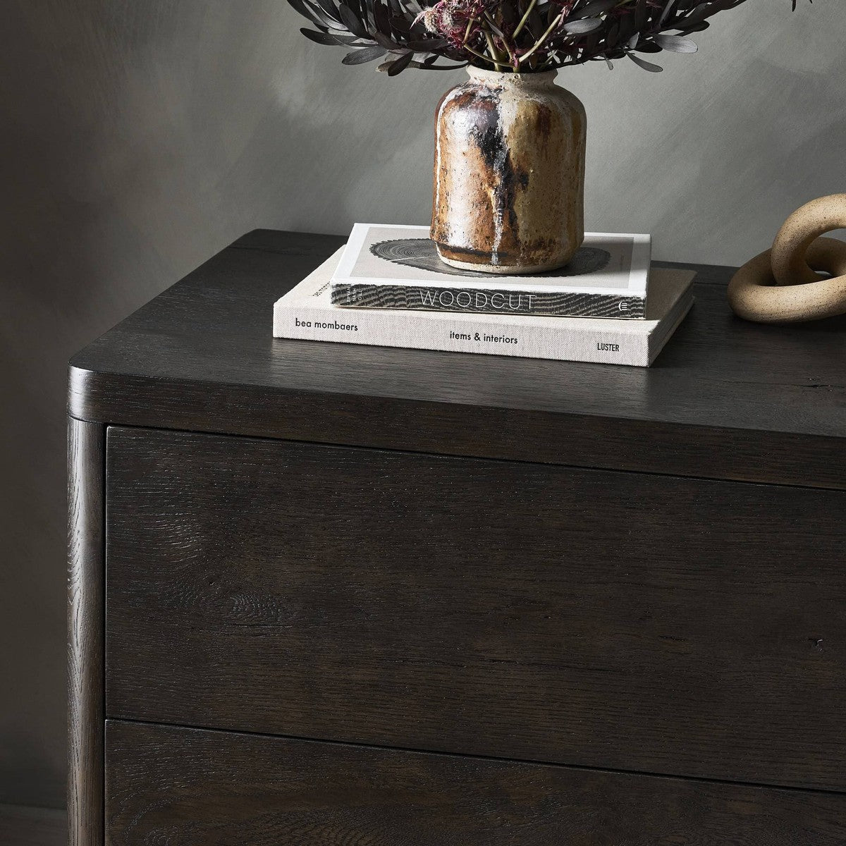 Noeline Nightstand - Smoked Black Oak Veneer