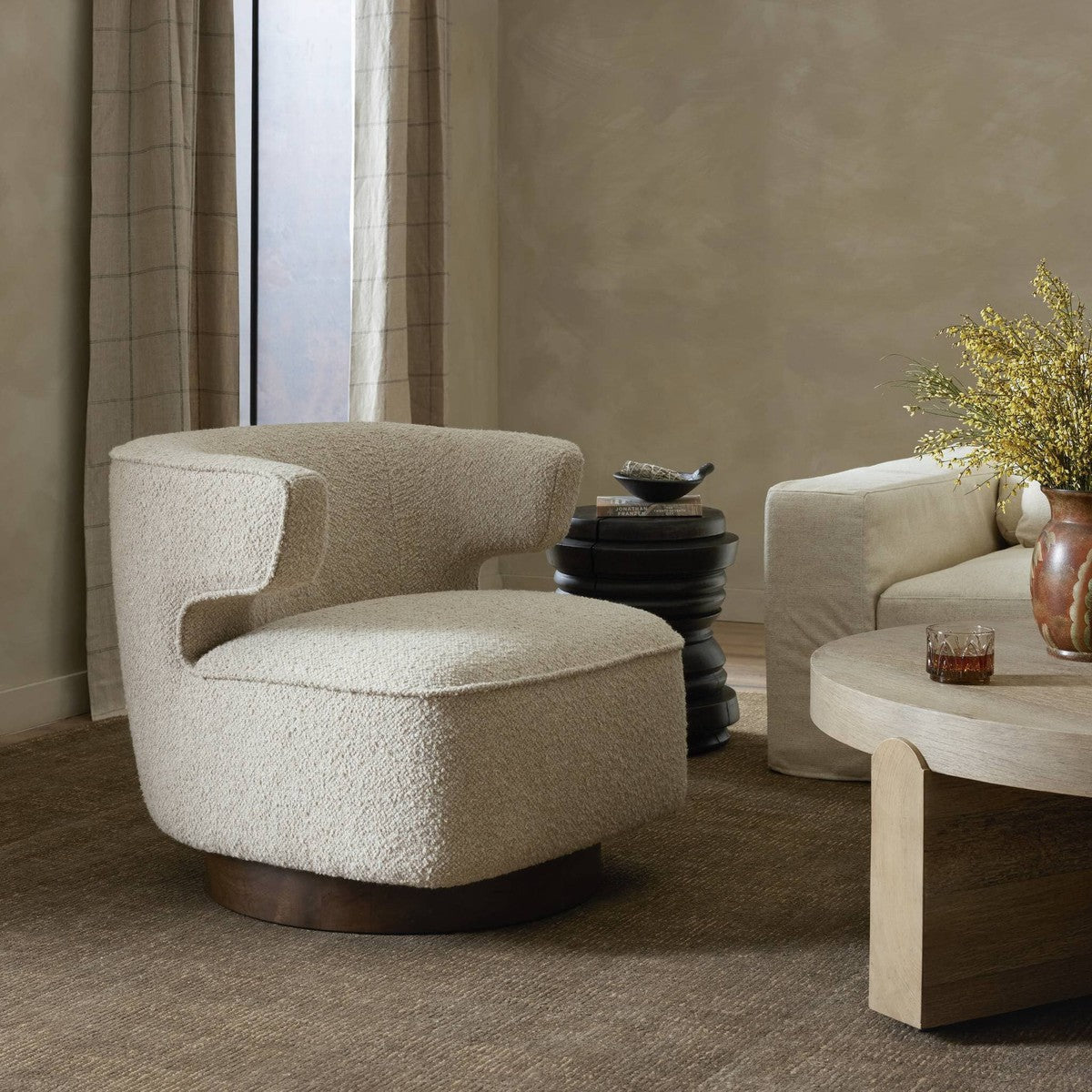 Dottie Swivel Chair - Berber Oatmeal