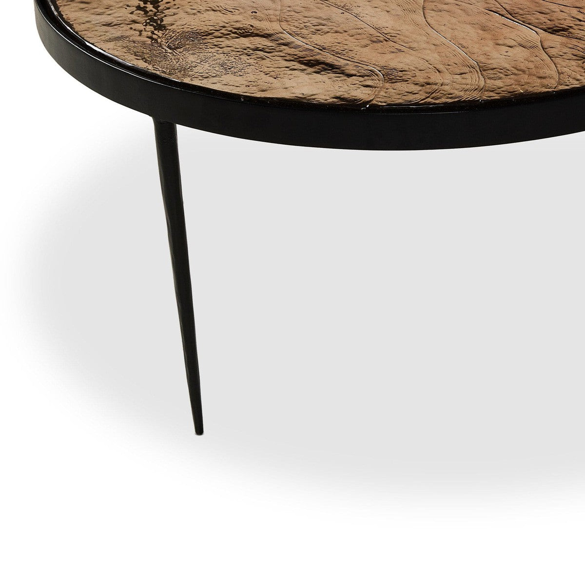 Yoko Nesting Table - Smoked Brown Cast Glass