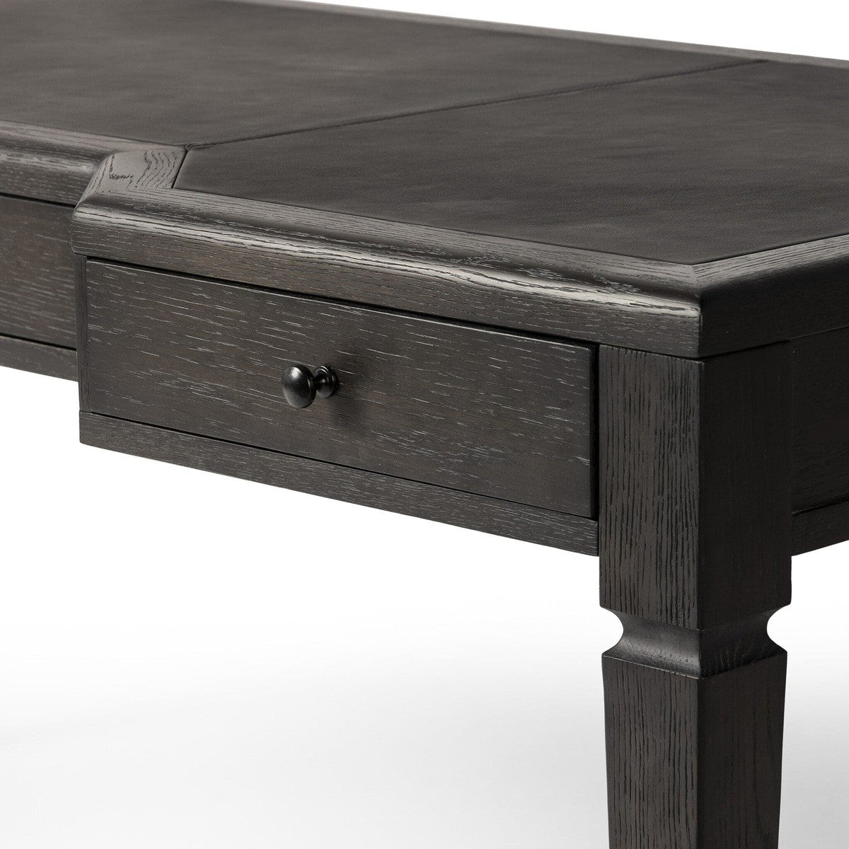 Claude Desk - Distressed Black Oak Veneer