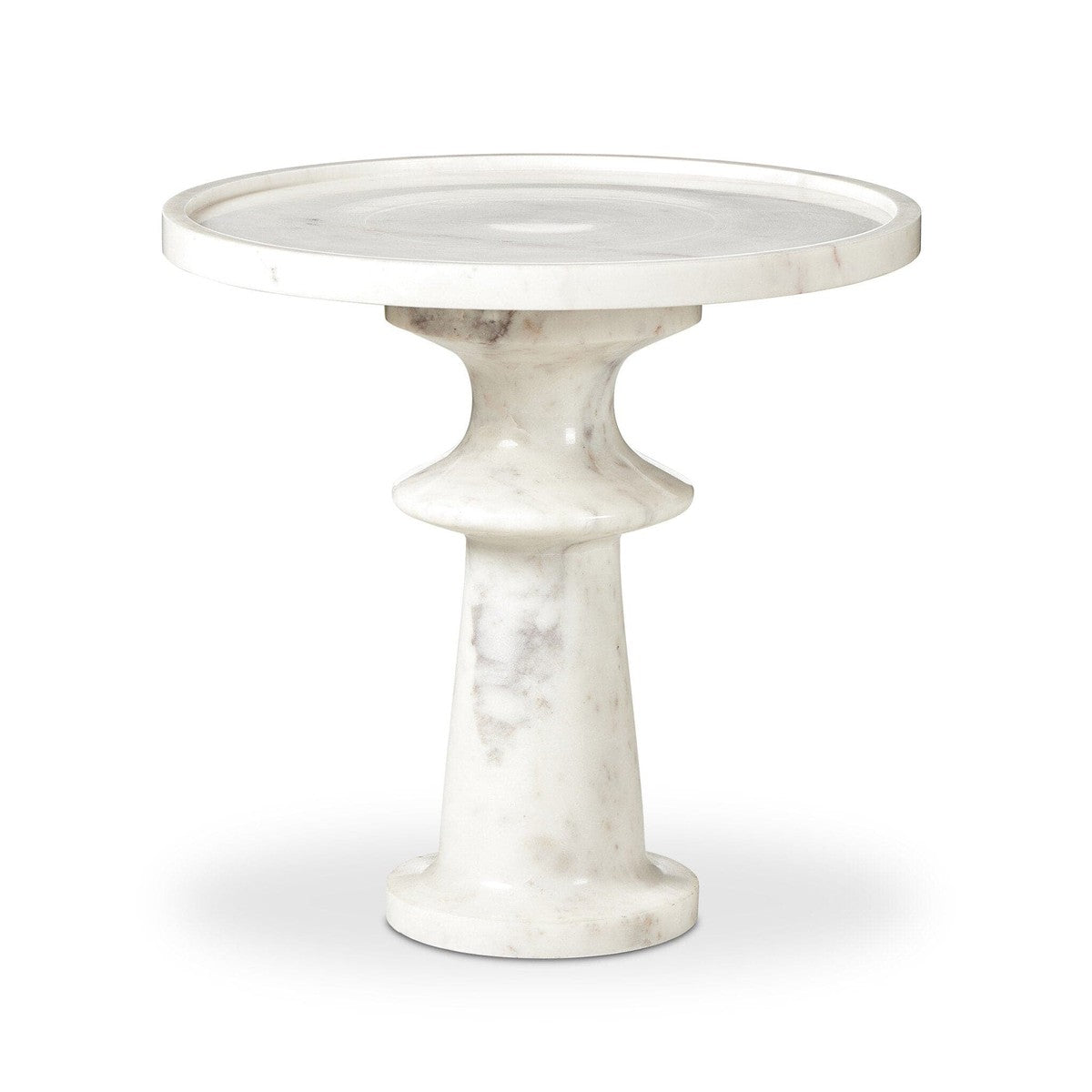 Skylar End Table - Polished White Marble