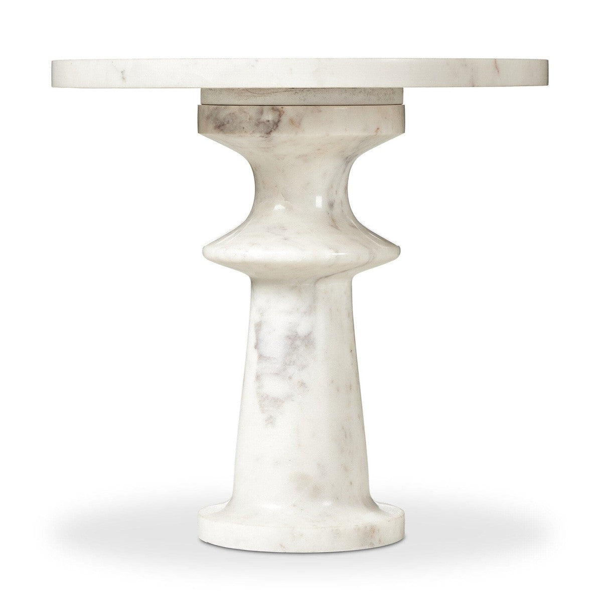 Skylar End Table - Polished White Marble