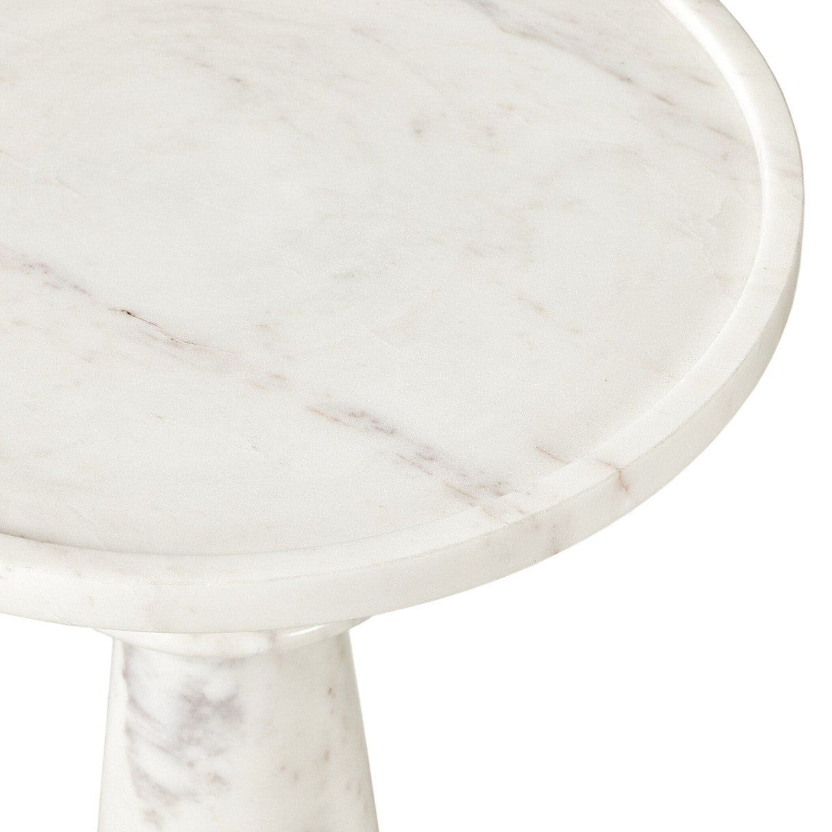 Skylar End Table - Polished White Marble