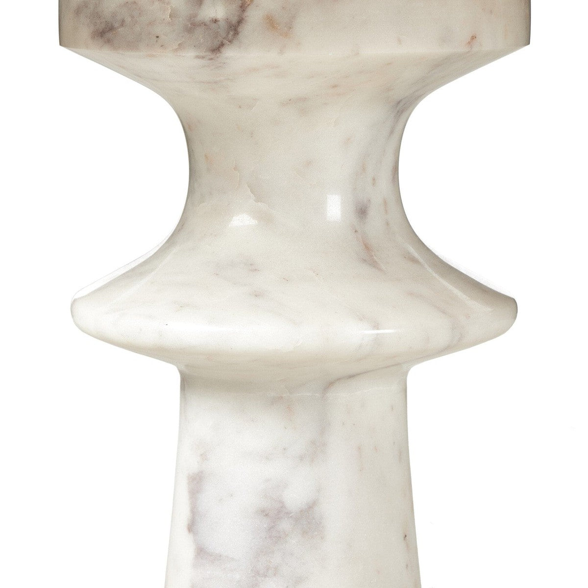 Skylar End Table - Polished White Marble