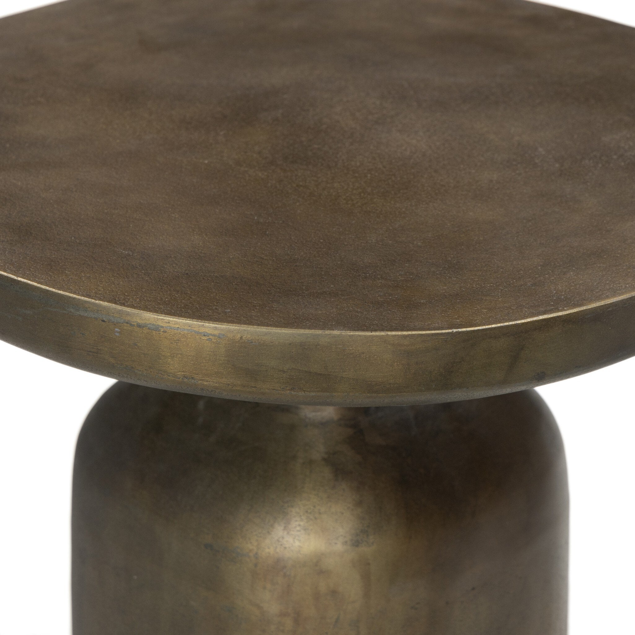 Odessa End Table - Textured Aged Brass - Brass