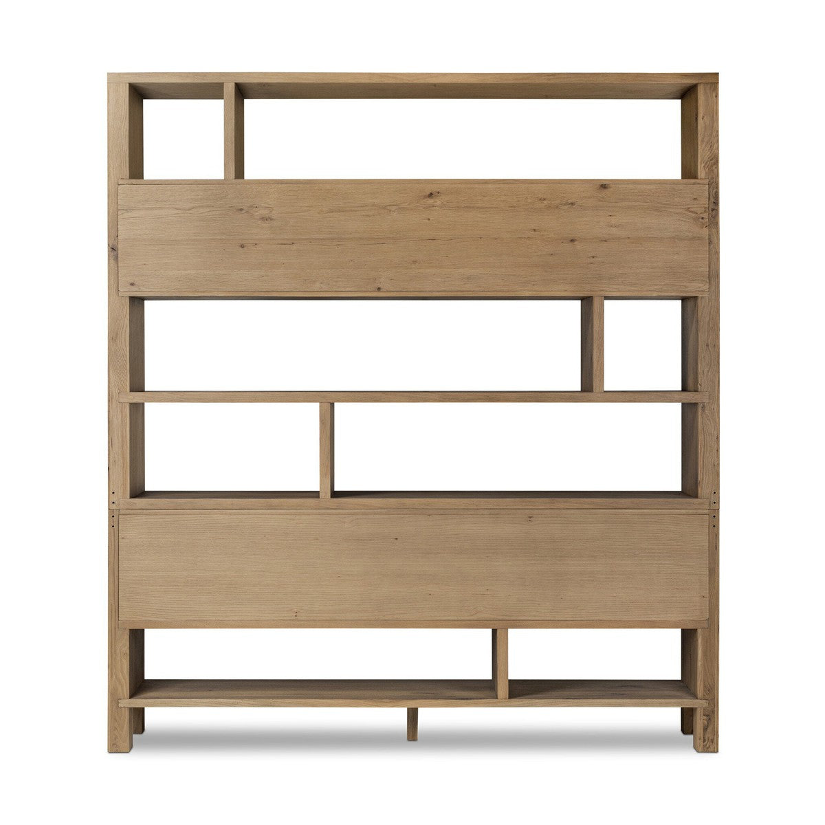 Noeline Wide Bookcase - Worn Oak - Brown