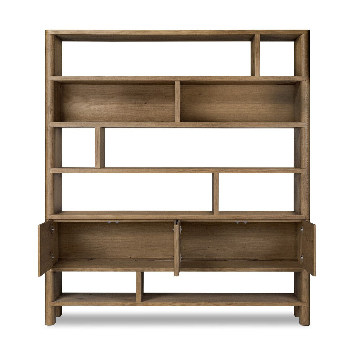 Noeline Wide Bookcase - Worn Oak - Brown