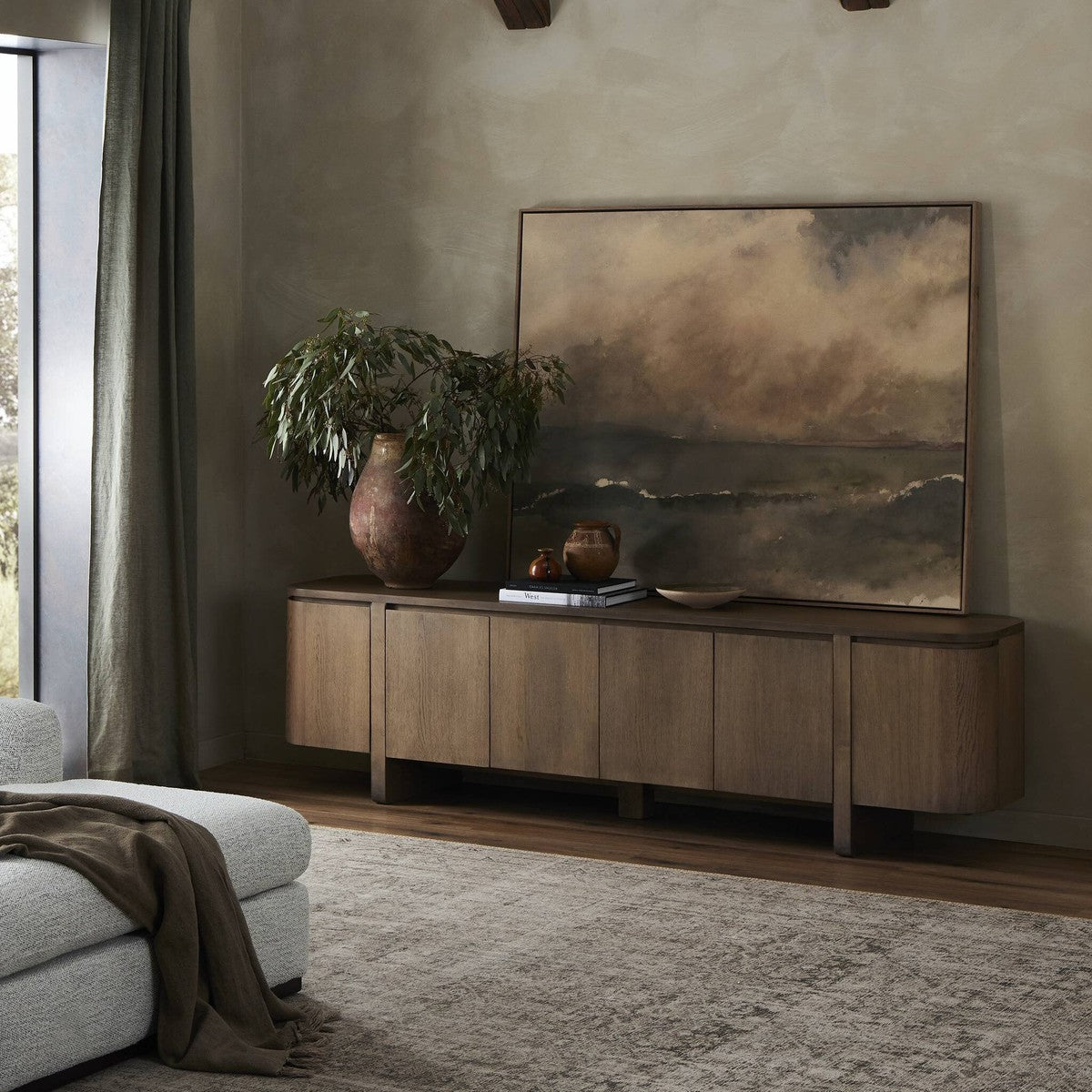 Elle Media Console - Tawny Oak - Brown