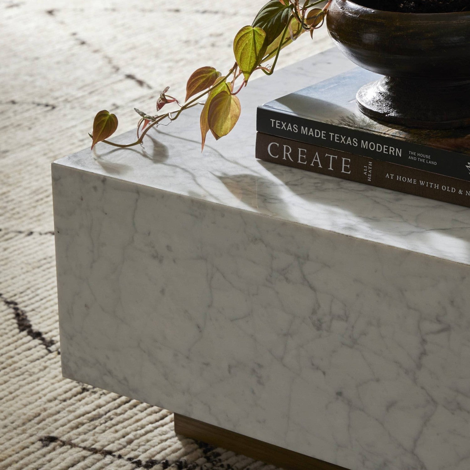 Masera Marble Coffee Table - White Carrara Marble