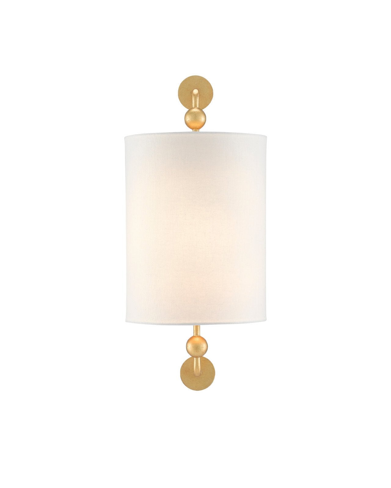 Tavey Gold Wall Sconce, White Shade