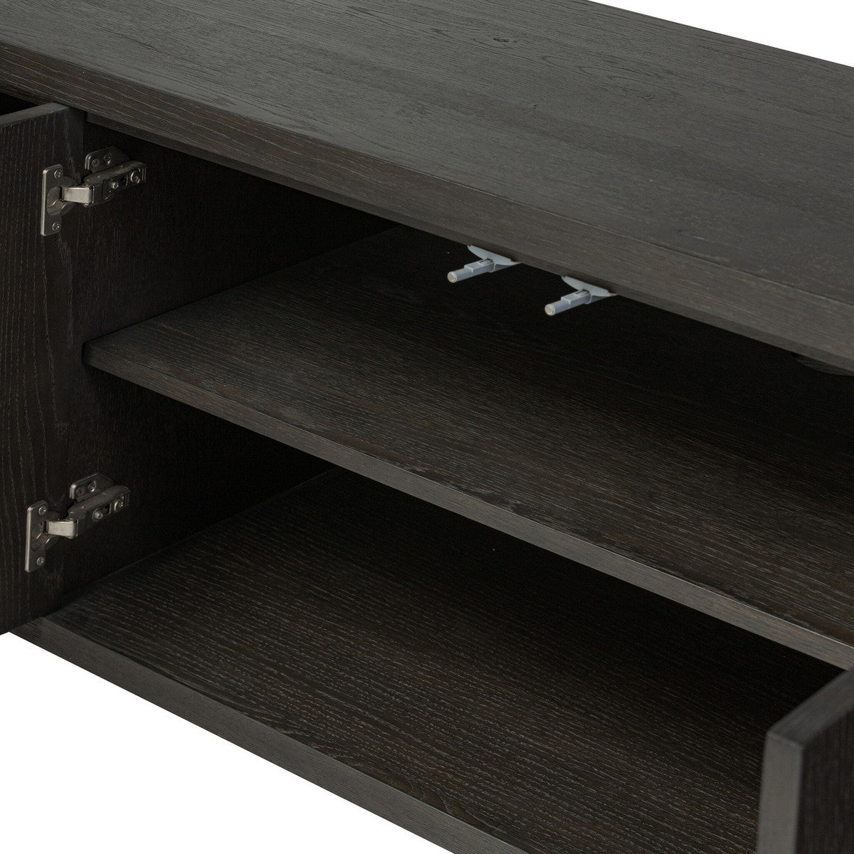 Noeline Media Console - Smoked Black Oak Veneer - Black