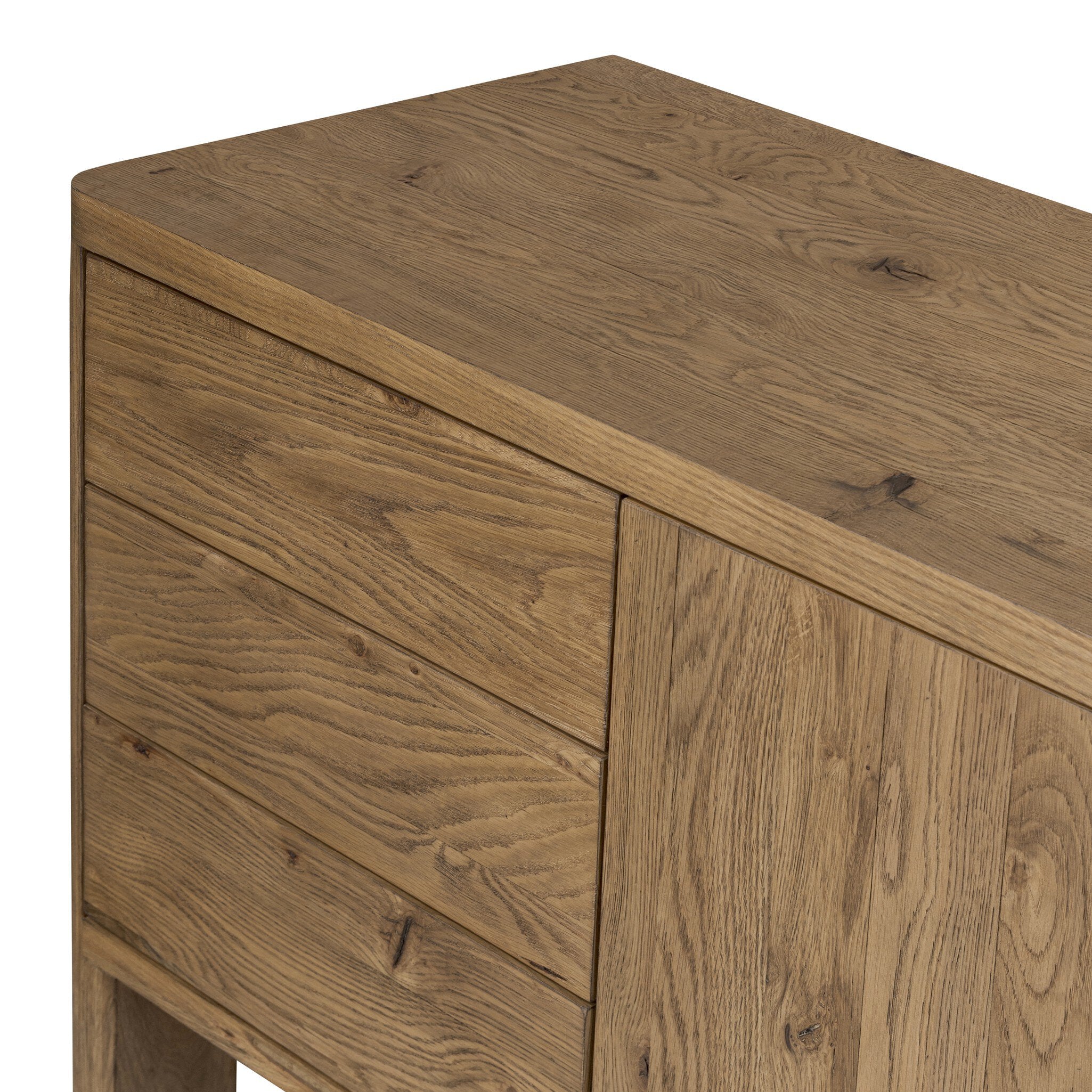 Noeline Media Console - Resawn Worn Oak - Brown