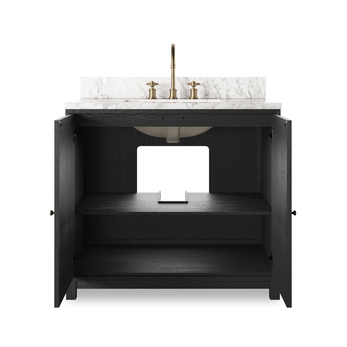 Millie Single Vanity - Satin Drifted Black Veneer