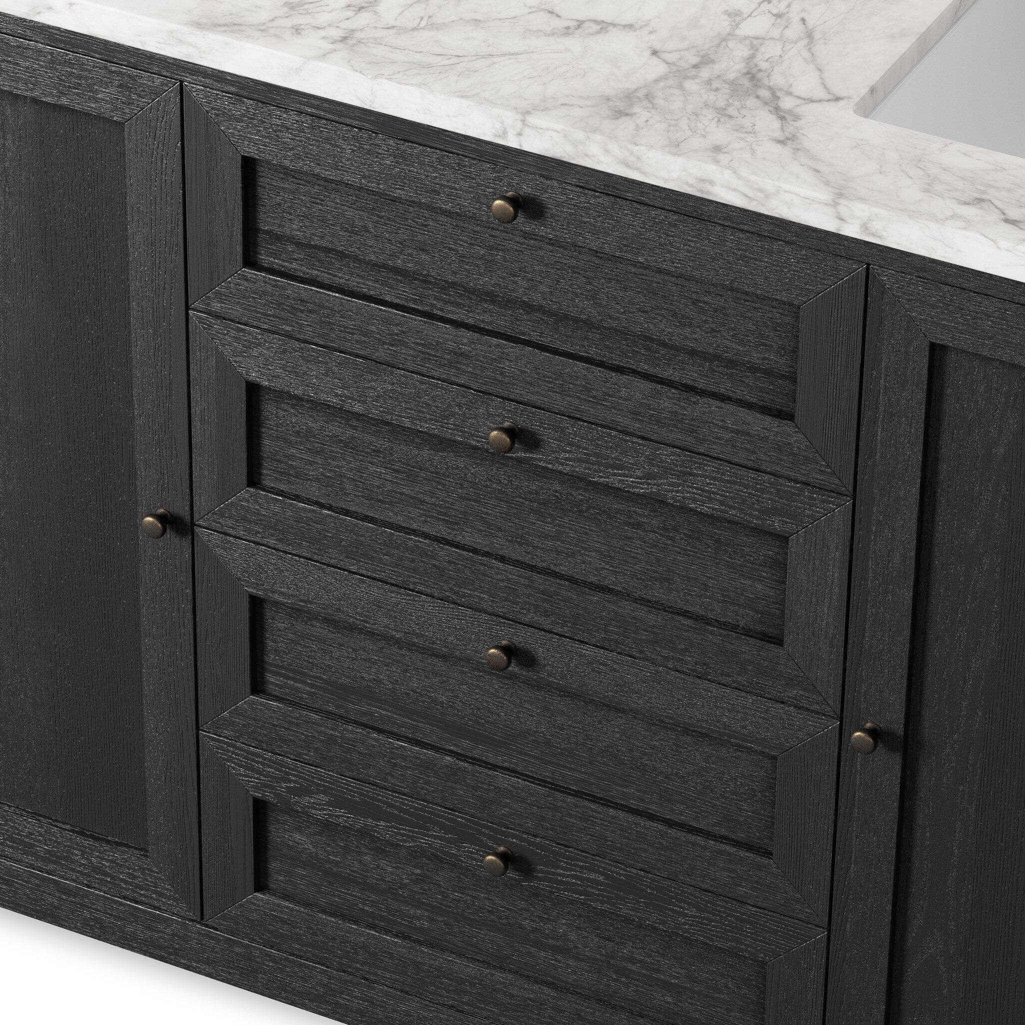 Millie Double Vanity - Satin Drifted Black Veneer