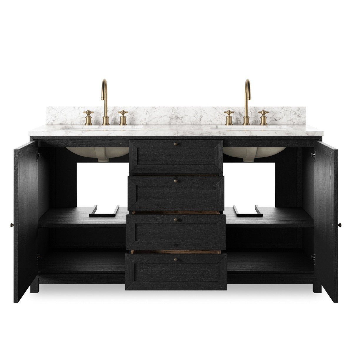 Millie Double Vanity - Satin Drifted Black Veneer