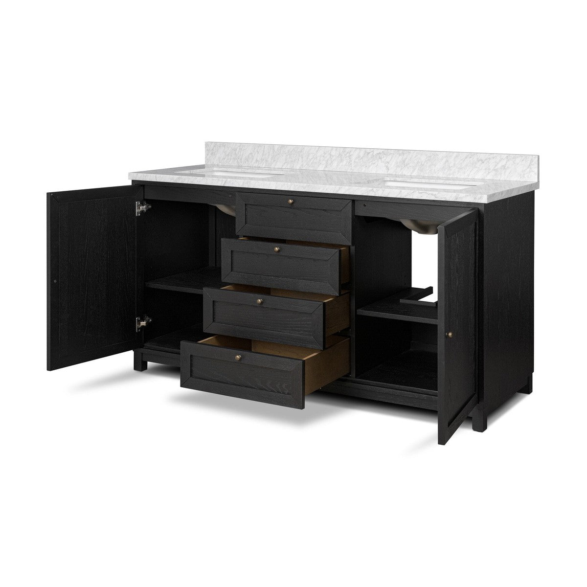 Millie Double Vanity - Satin Drifted Black Veneer