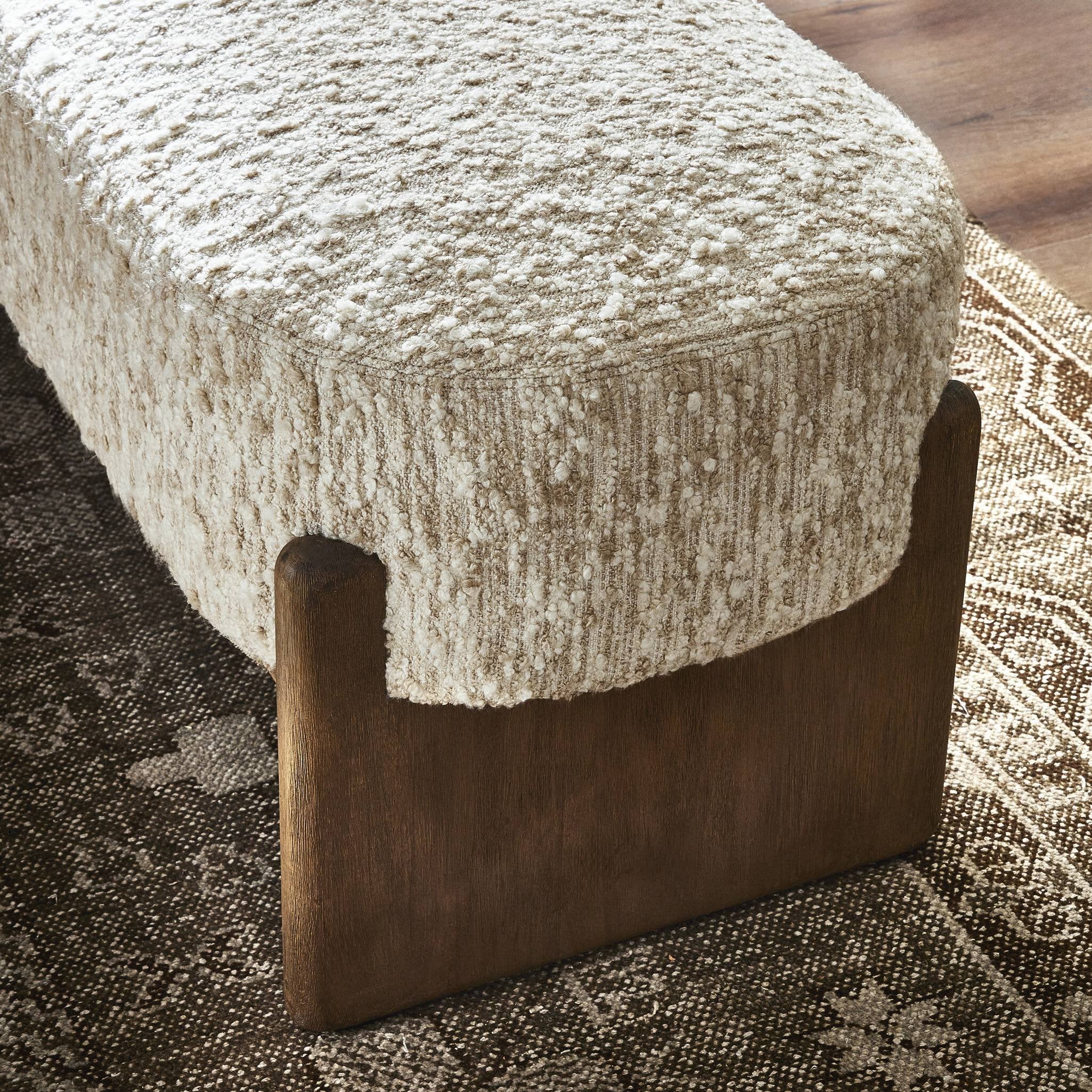 Kirby Accent Bench - Solema Cream - Cream, Natural