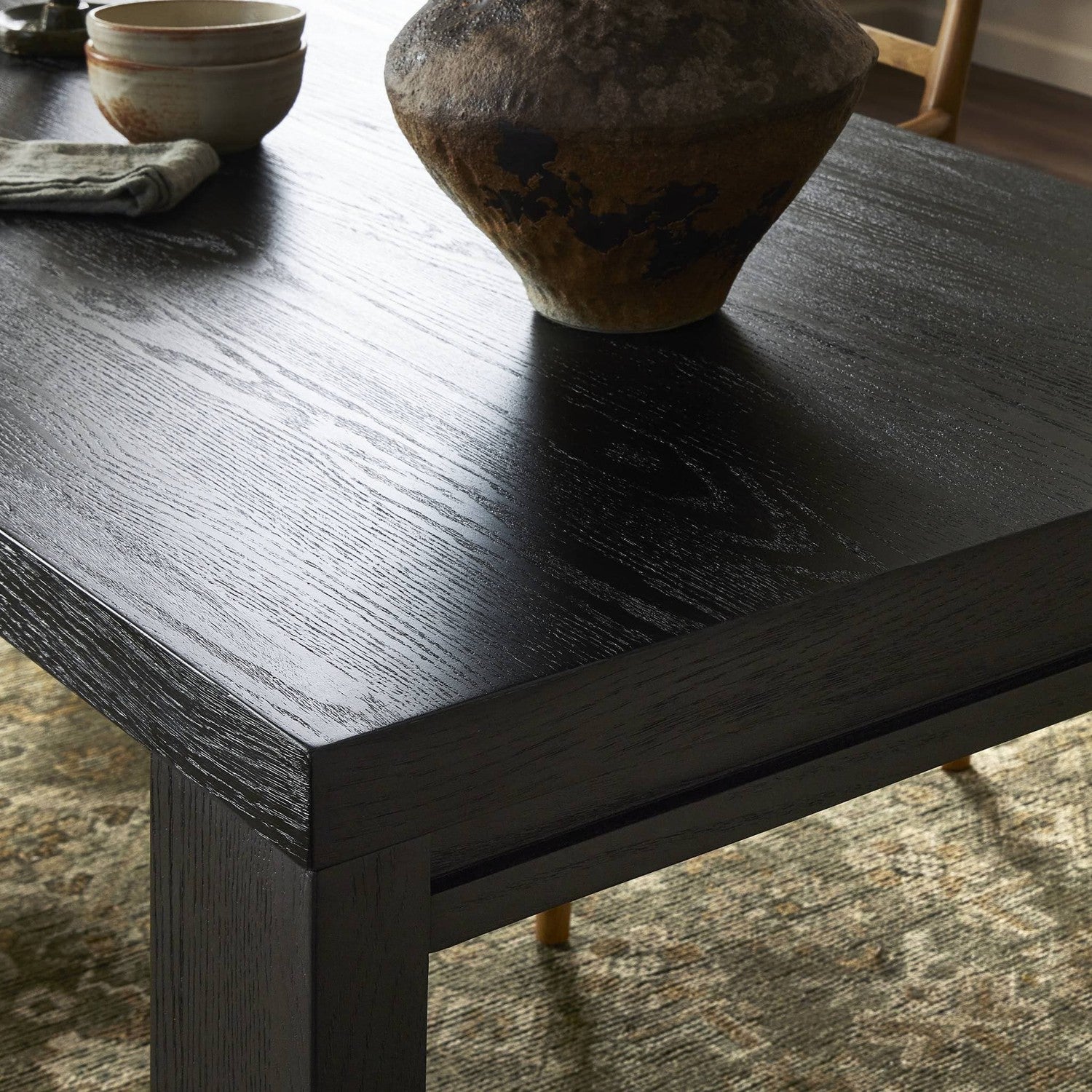 Millie Dining Table 72" - Drifted Matte Black Veneer