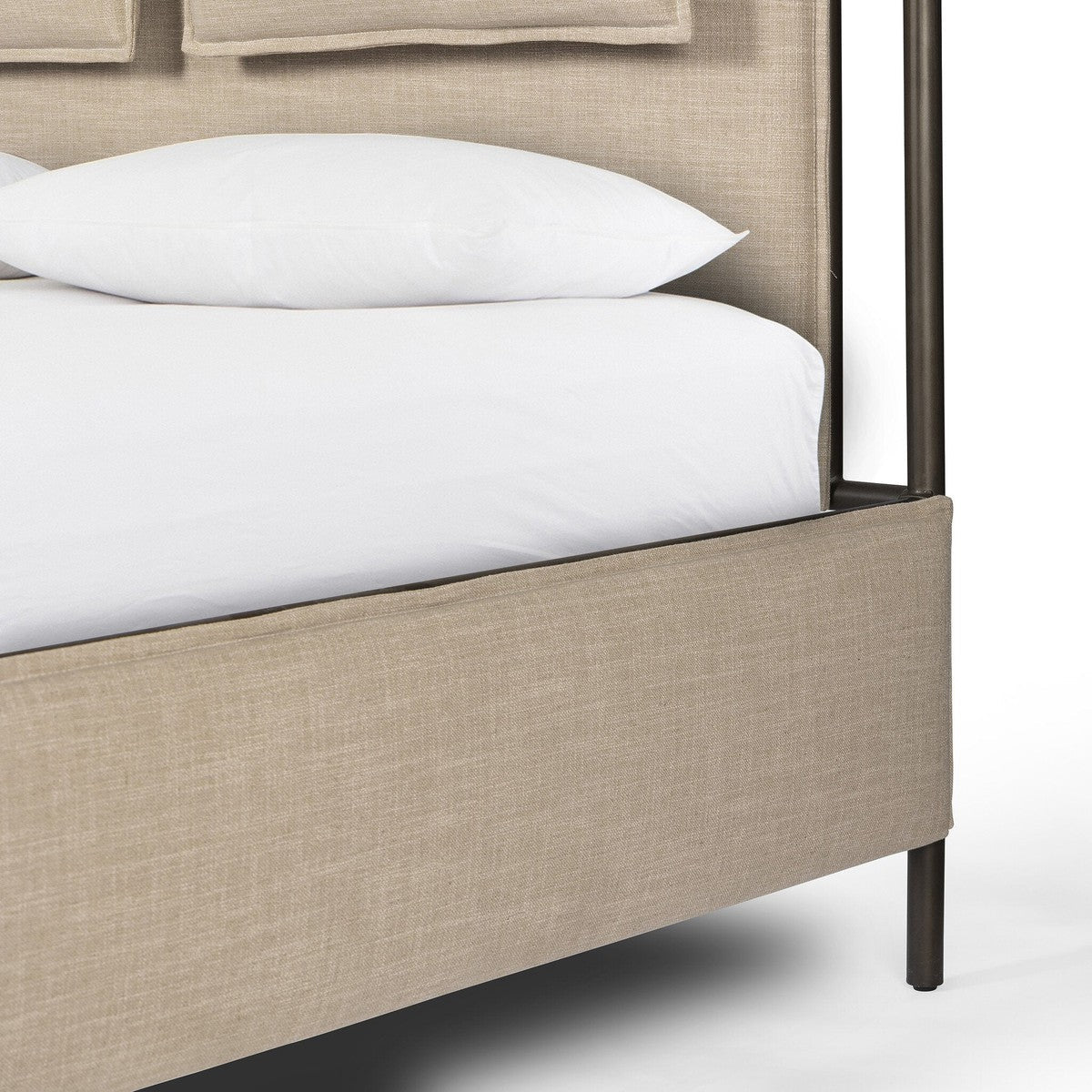 Leigh Canopy Bed - Palm Ecru - Beige, Black