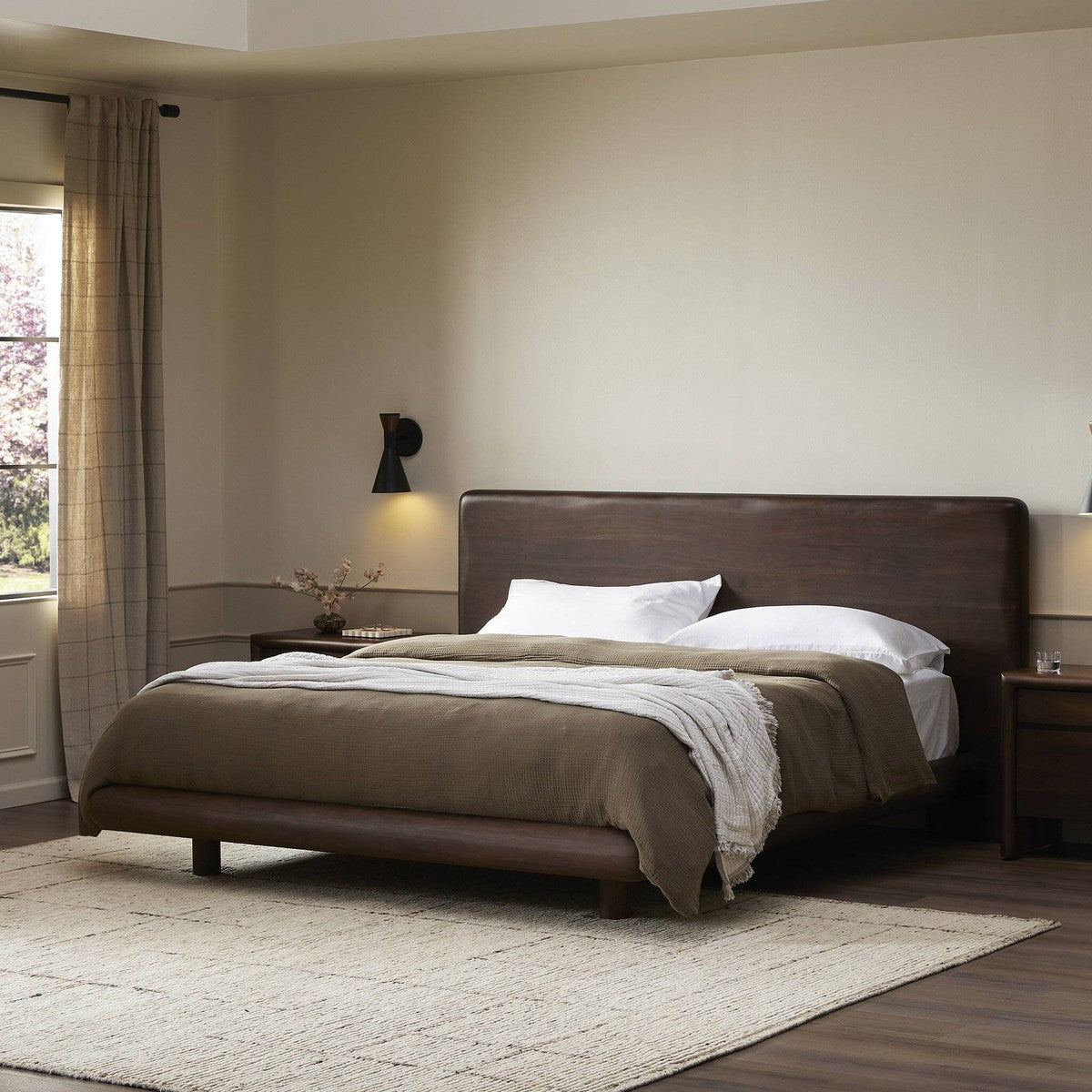 Nigel Bed - Rustic Brown Acacia - Brown