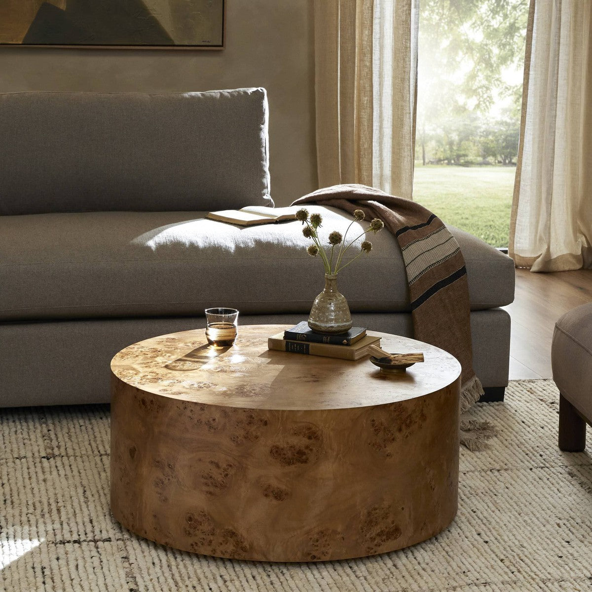 Caya Coffee Table - Caramel Burl