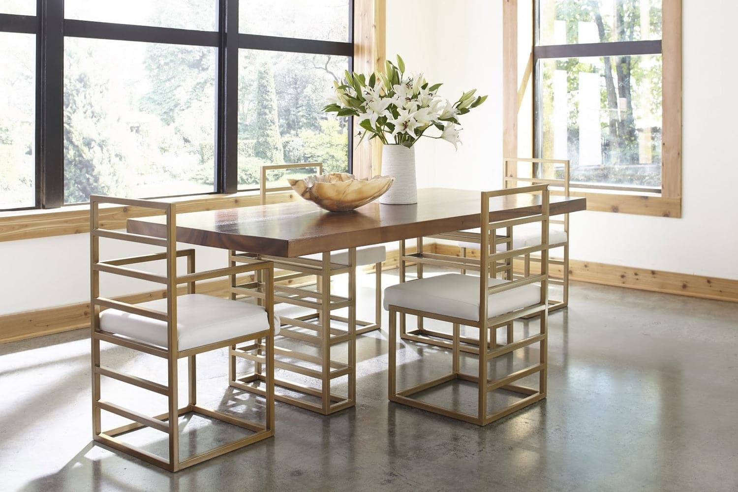 Ladder Dining Chair - Natural/Brass Finish-Phillips Collection-PHIL-ID94264-Dining Chairs-5-France and Son