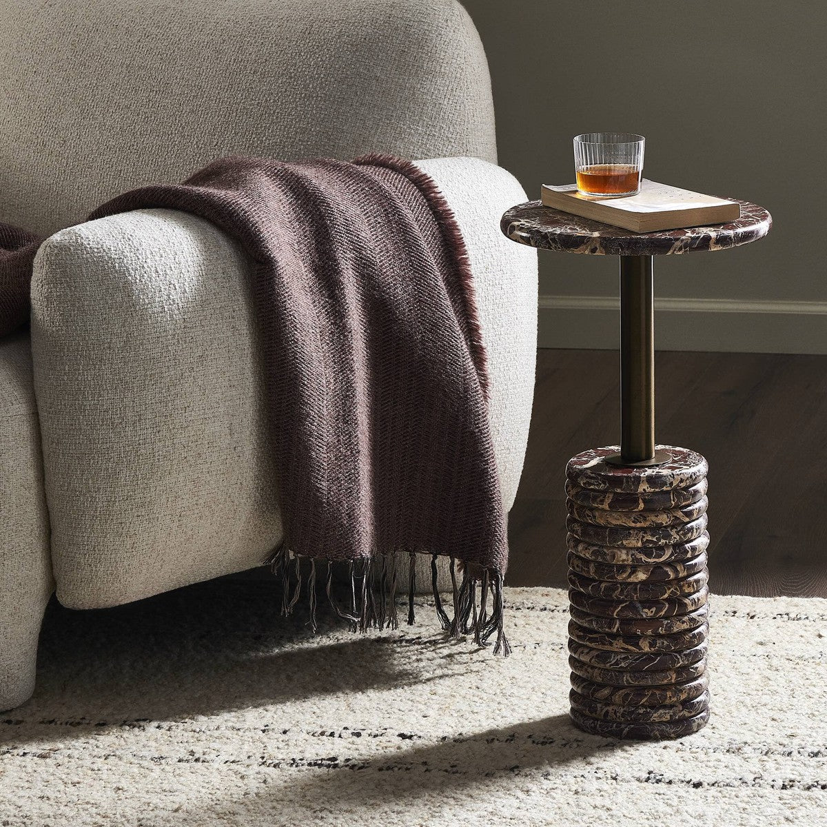 Reeves End Table - Garnet Marble