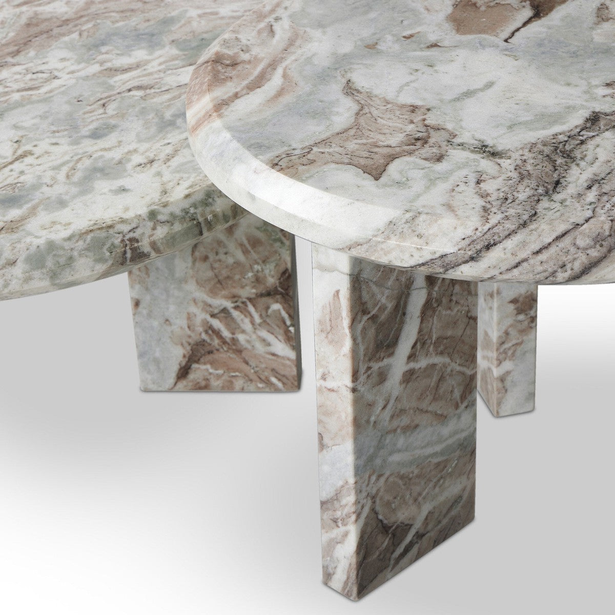 Dakota Nesting Coffee Table - Creamy Taupe Marble Solid - Taupe