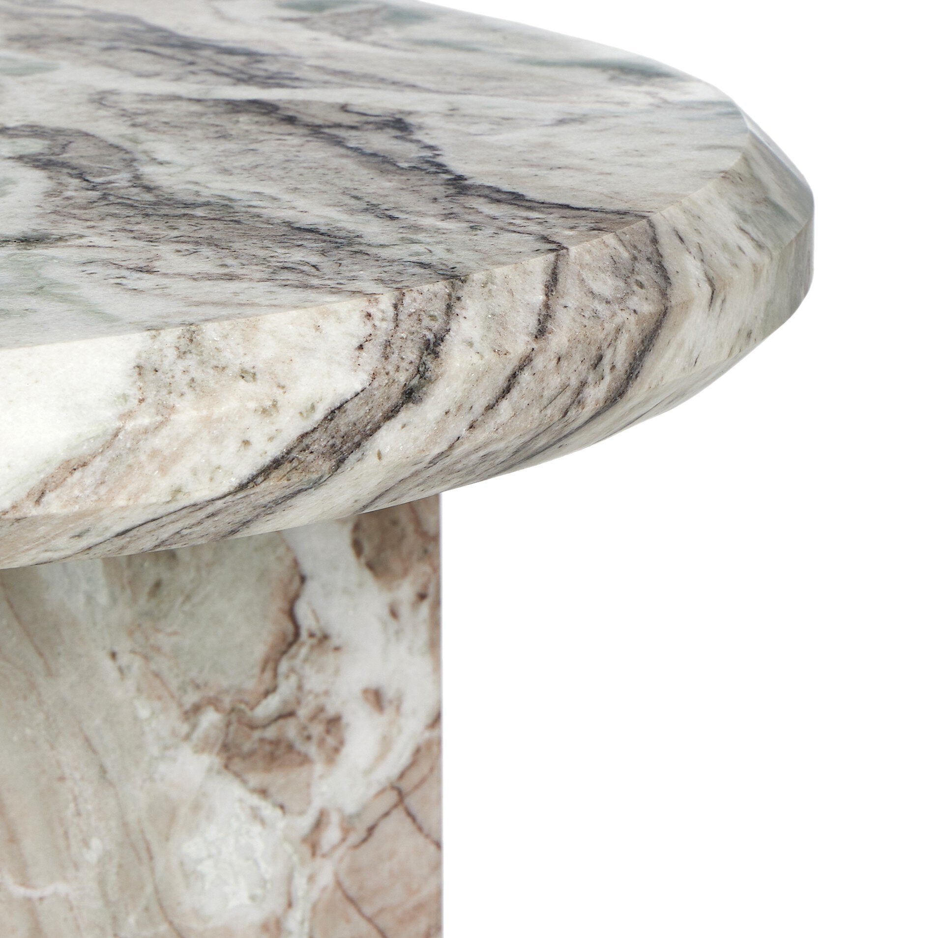 Dakota Nesting Coffee Table - Creamy Taupe Marble Solid - Taupe