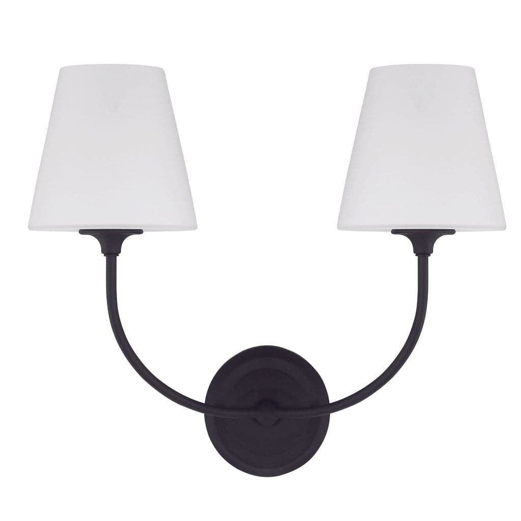 Libby Langdon For Crystorama Sylvan 2 Light Wall Mount-Crystorama Lighting Company-CRYSTO-2442-OP-BF-Flush MountsBlack Forged-2-France and Son