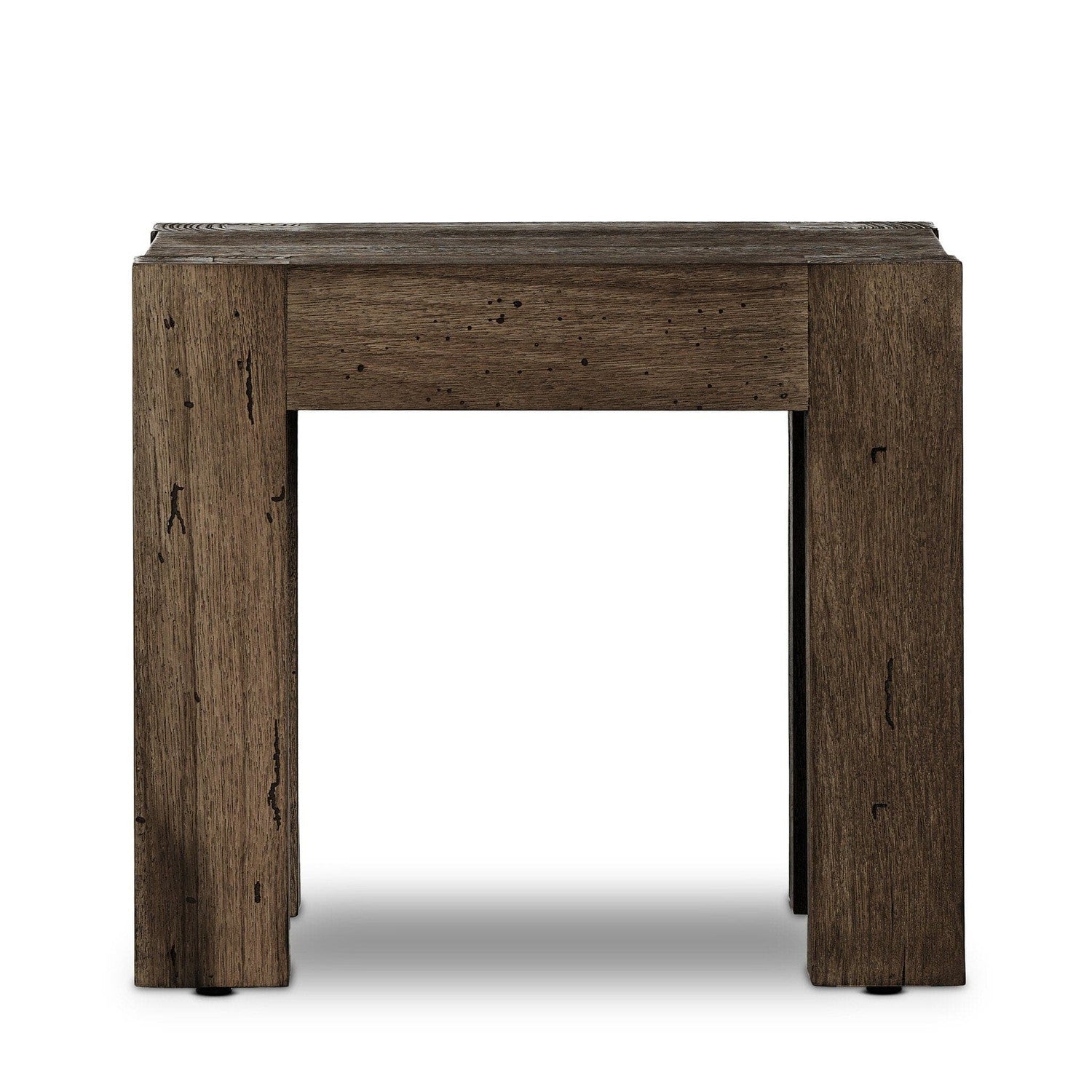 Abaso End Table - Ebony Rustic Wormwood Oak