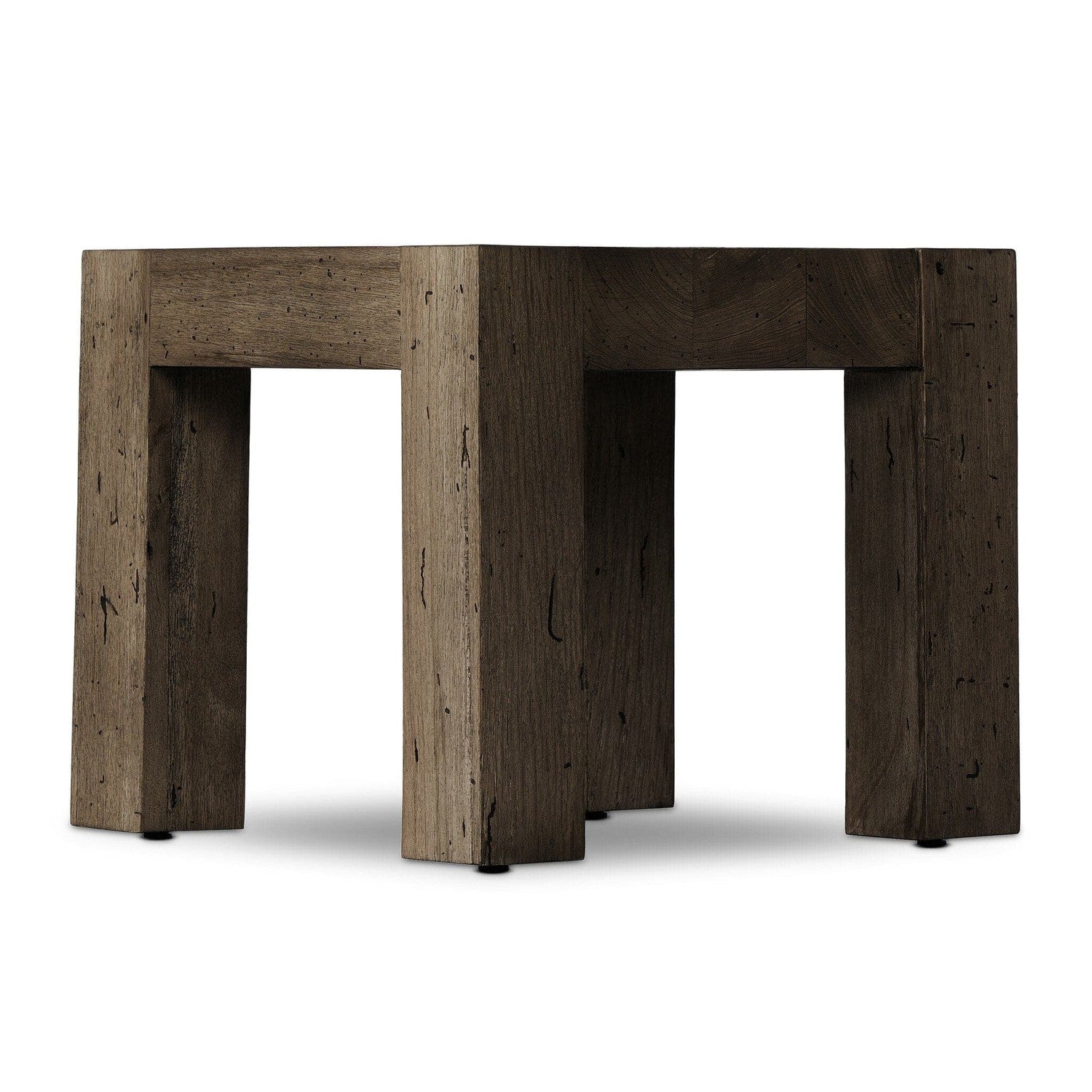 Abaso End Table - Ebony Rustic Wormwood Oak