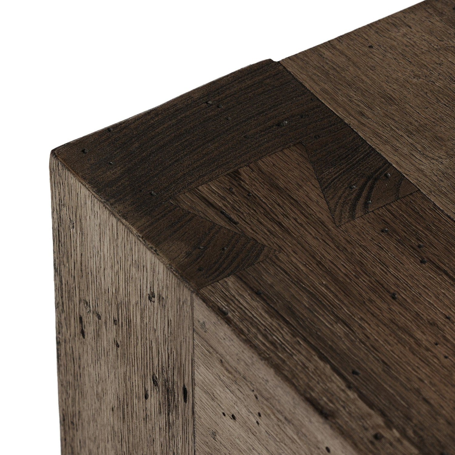 Abaso End Table - Ebony Rustic Wormwood Oak
