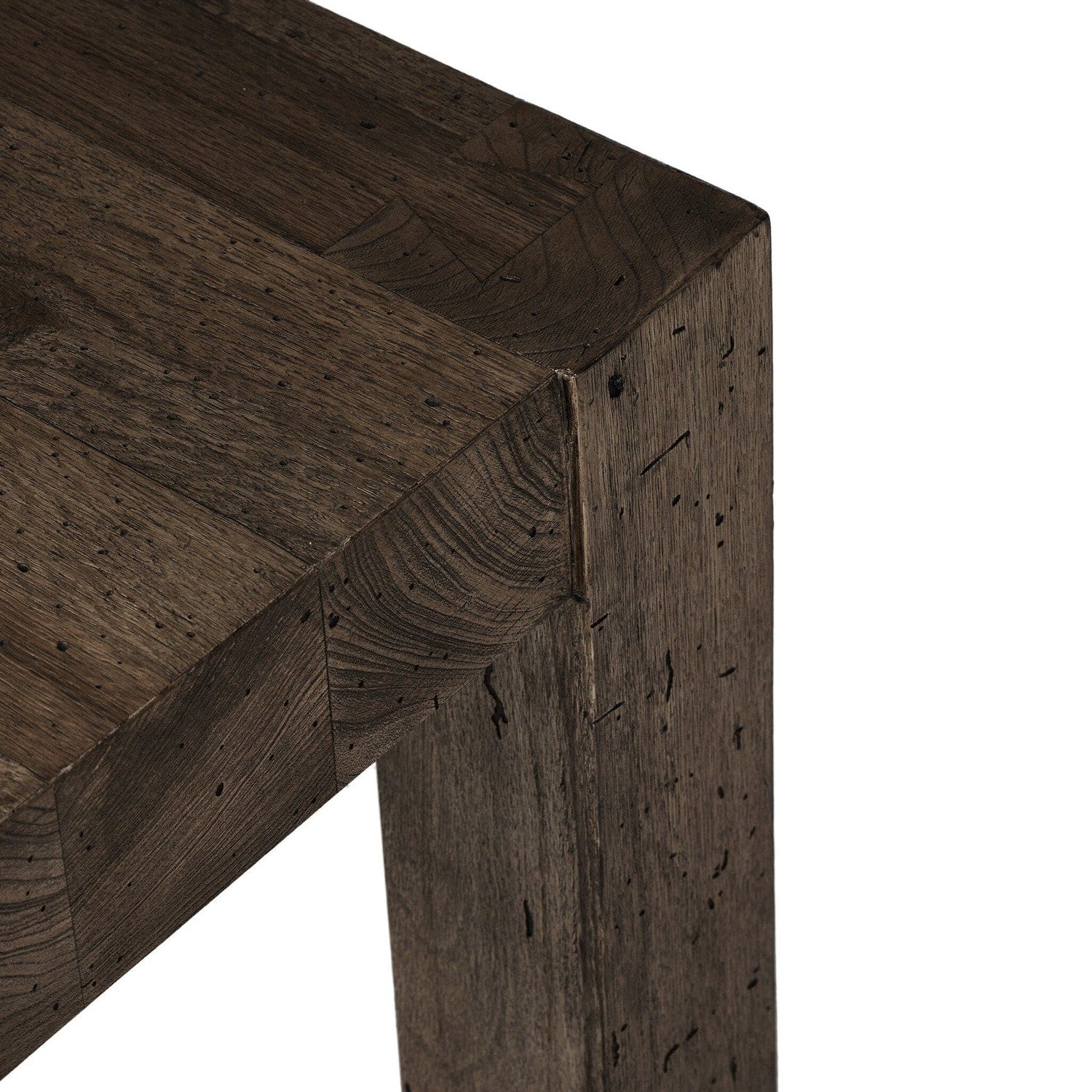 Abaso End Table - Ebony Rustic Wormwood Oak