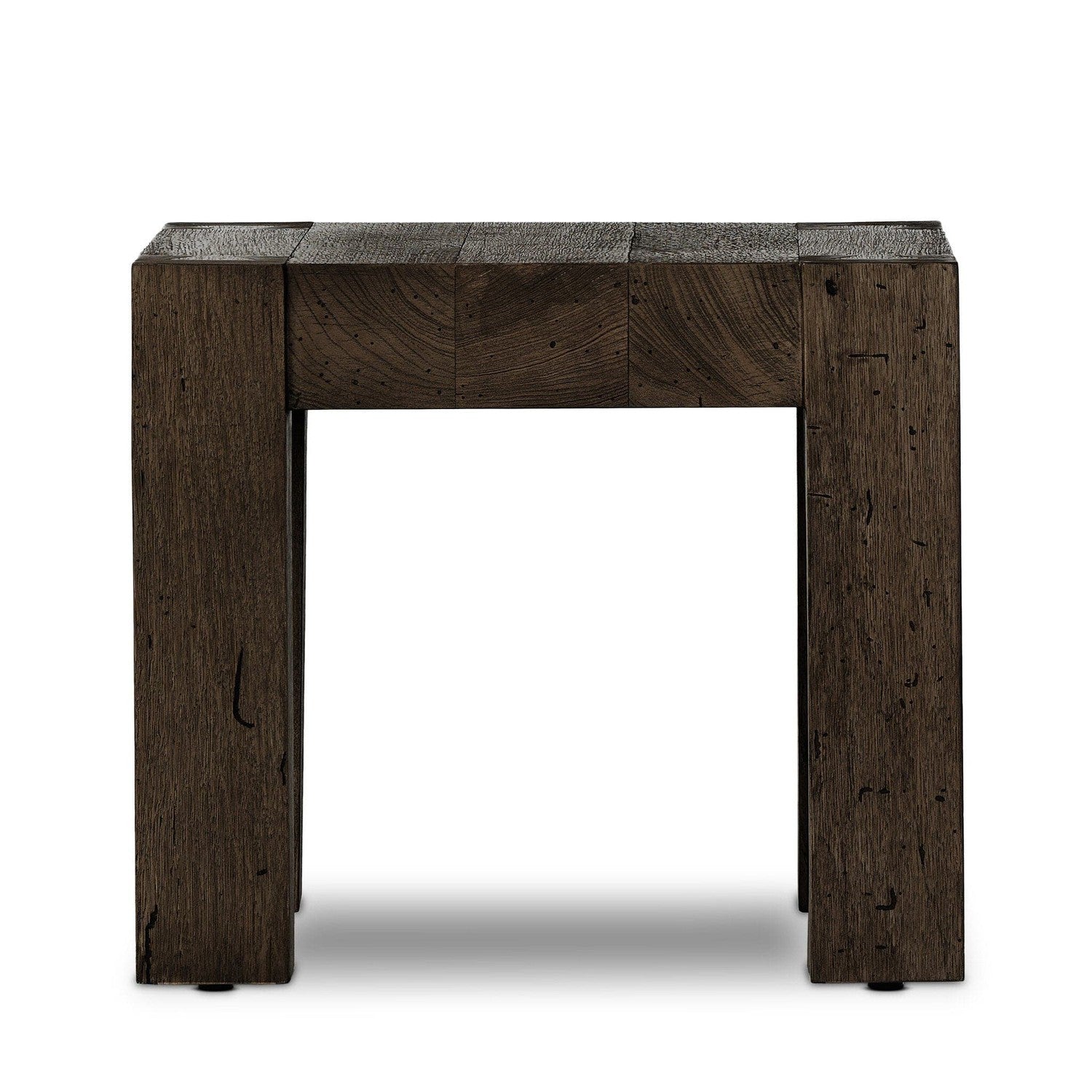 Abaso End Table - Ebony Rustic Wormwood Oak