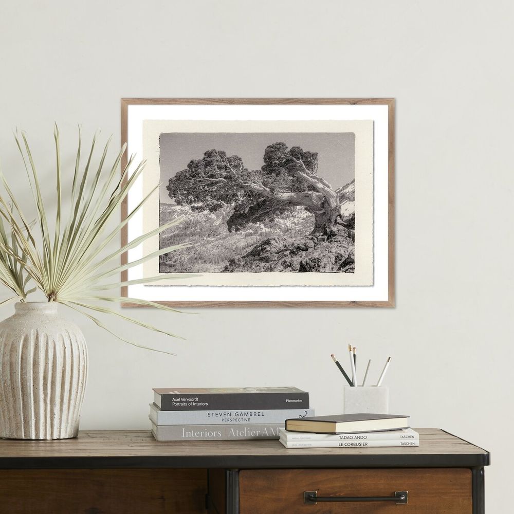 Wall Art Juniper Gampi By Platinum Revival - 32"X24.5" - Rustic Walnut