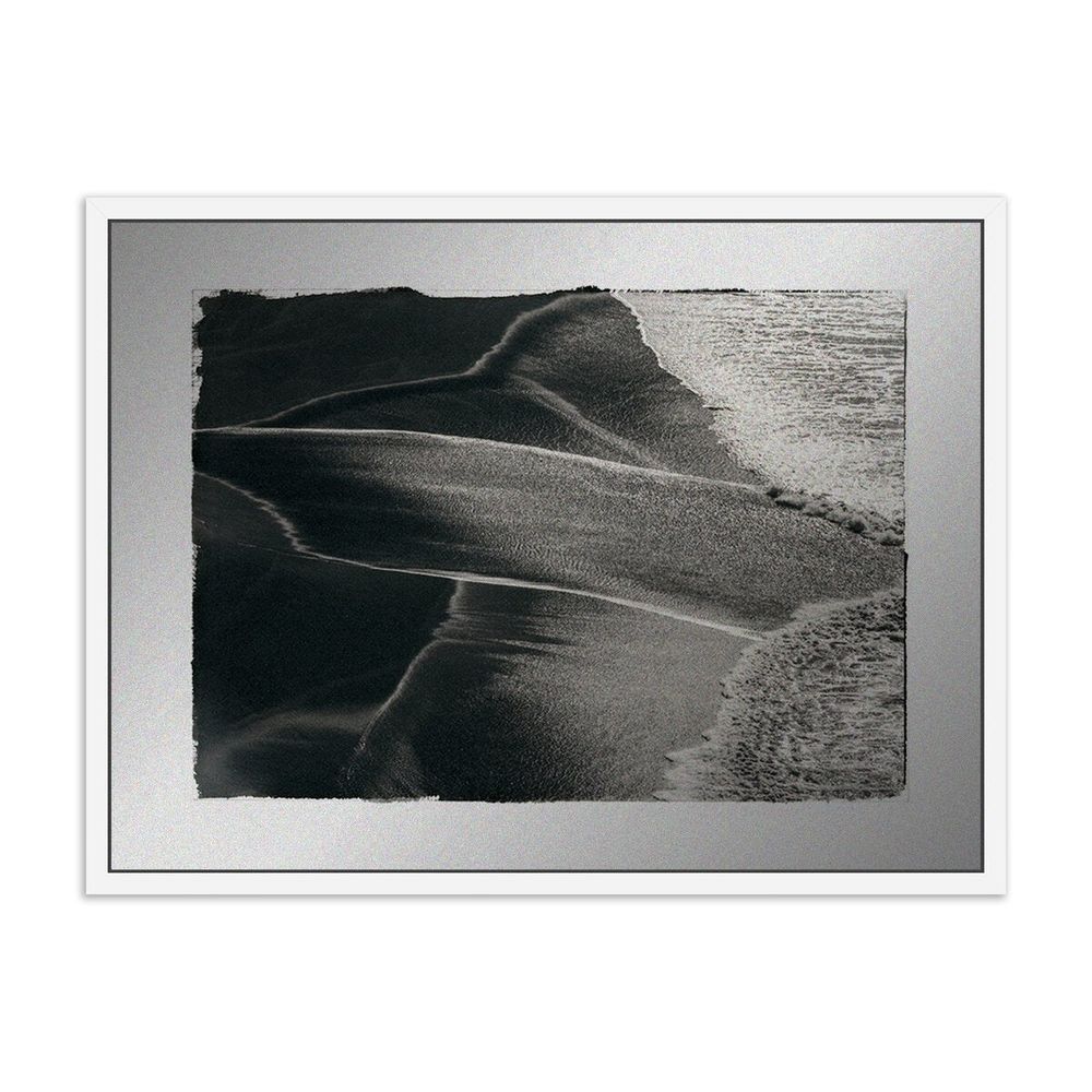 Wall Art Ocean Foam Pattern By Platinum Revival - 48"X38" - White Maple - Framed Metal