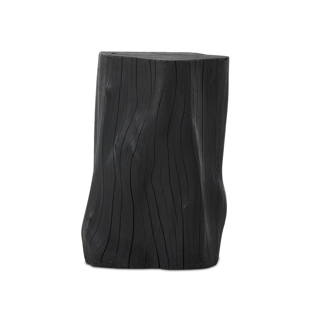 Amiko End Table, shown in black with resin and flat top surface for use as side/end table.