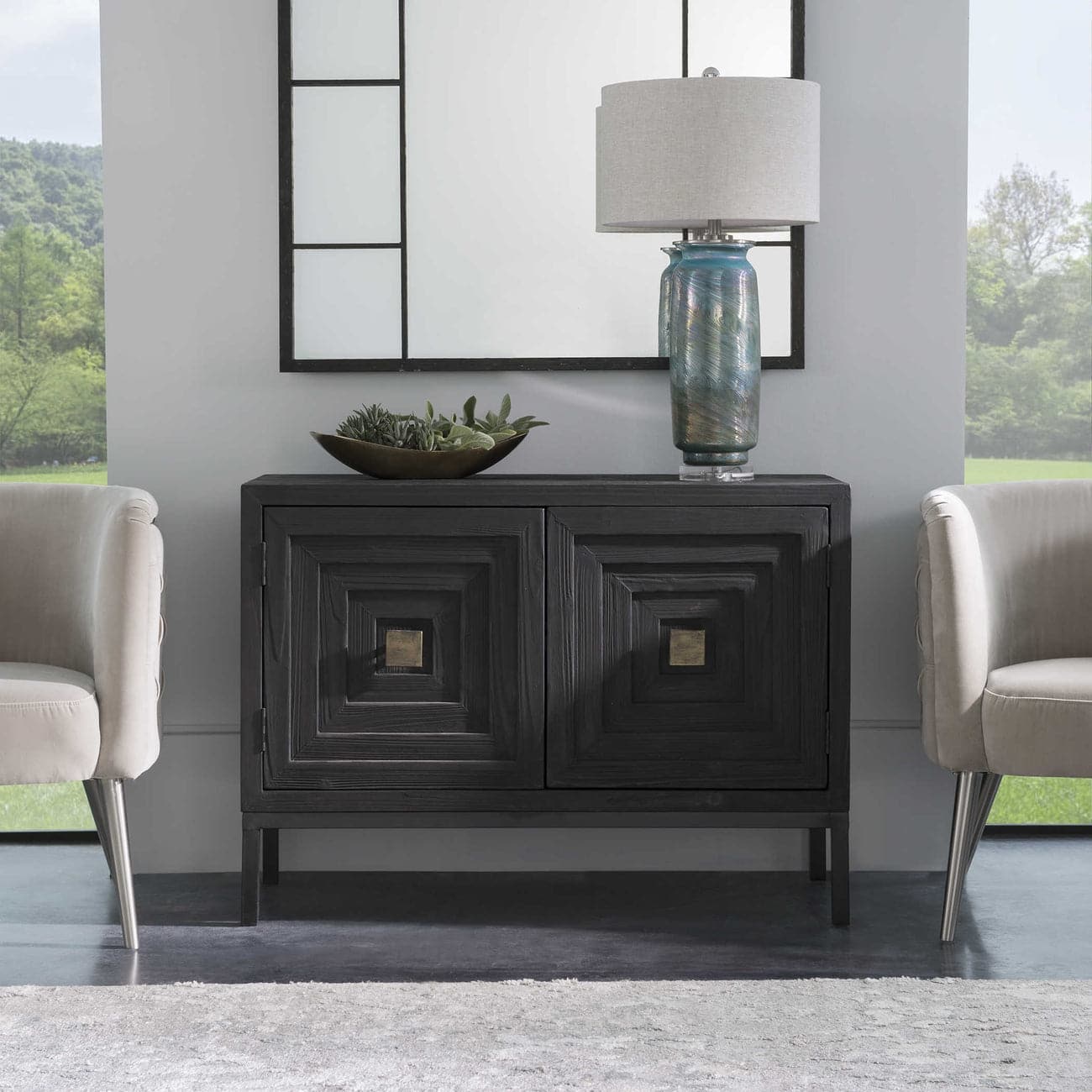 Aiken Dark 2 Door Cabinet-Uttermost-UTTM-24916-Sideboards & Credenzas-2-France and Son