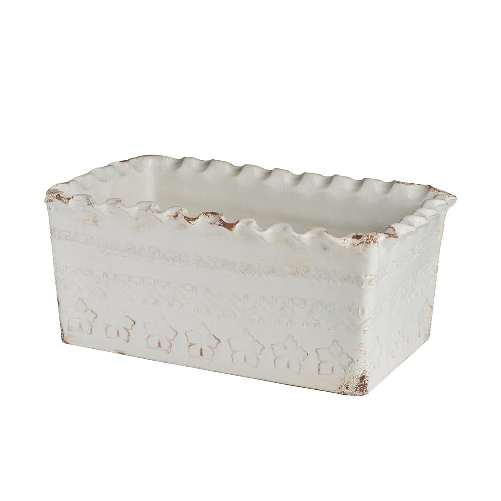 Puglia White Rectangle Planter, Scalloped-ABIGAILS-ABIGAILS-260254-Planters-1-France and Son