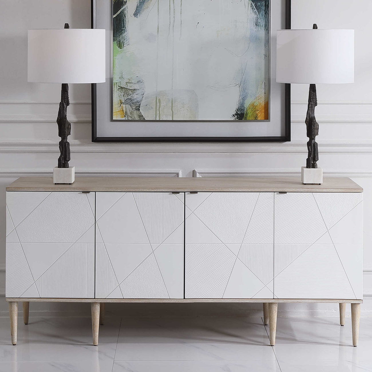 Tightrope 4 Door Modern Sideboard Cabinet-Uttermost-UTTM-25101-Sideboards & Credenzas-2-France and Son