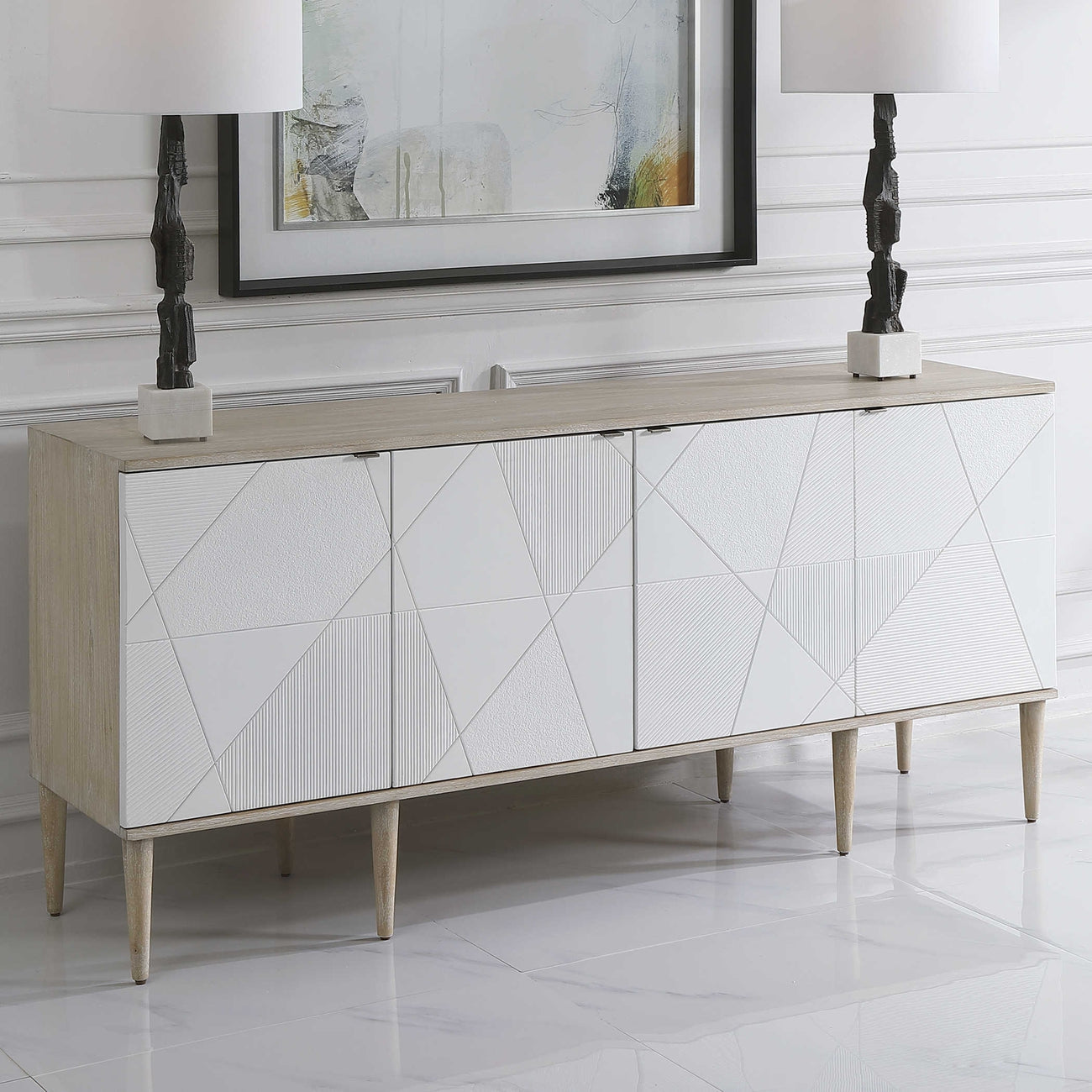 Tightrope 4 Door Modern Sideboard Cabinet-Uttermost-UTTM-25101-Sideboards & Credenzas-3-France and Son