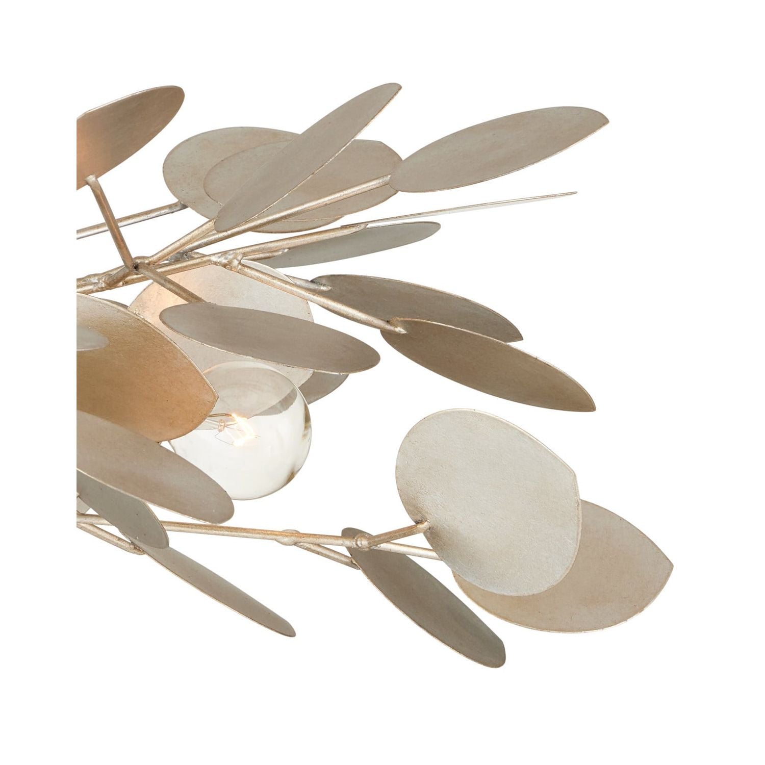 Alternate view of Lunaria Semi-Flush Mount in champagne silver and warm metallic beige.