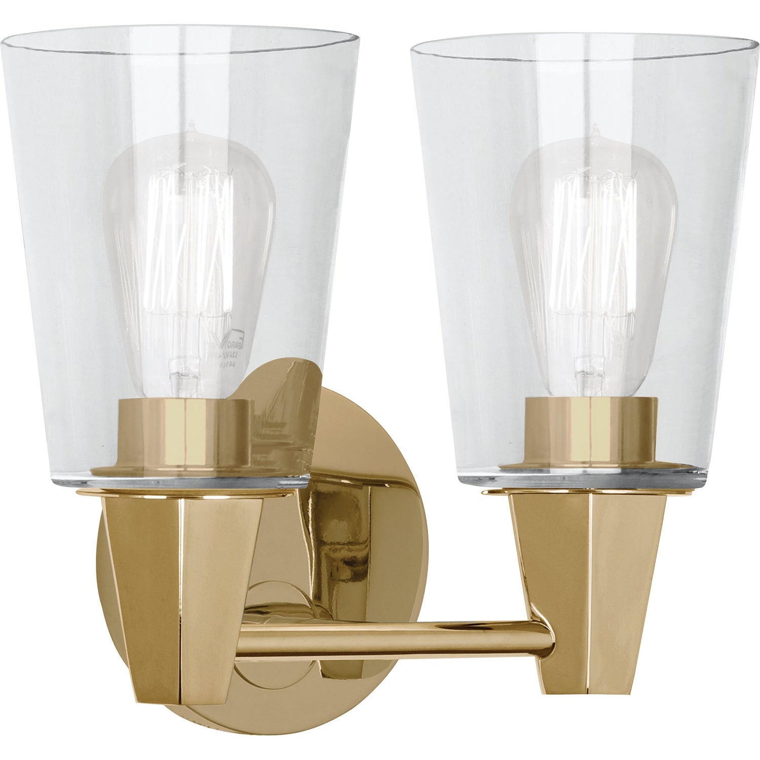 Wheatley Wall Sconce - Brass-Robert Abbey Fine Lighting-ABBEY-255C-Wall Lighting2 Lamps-Clear Glass Shades-3-France and Son